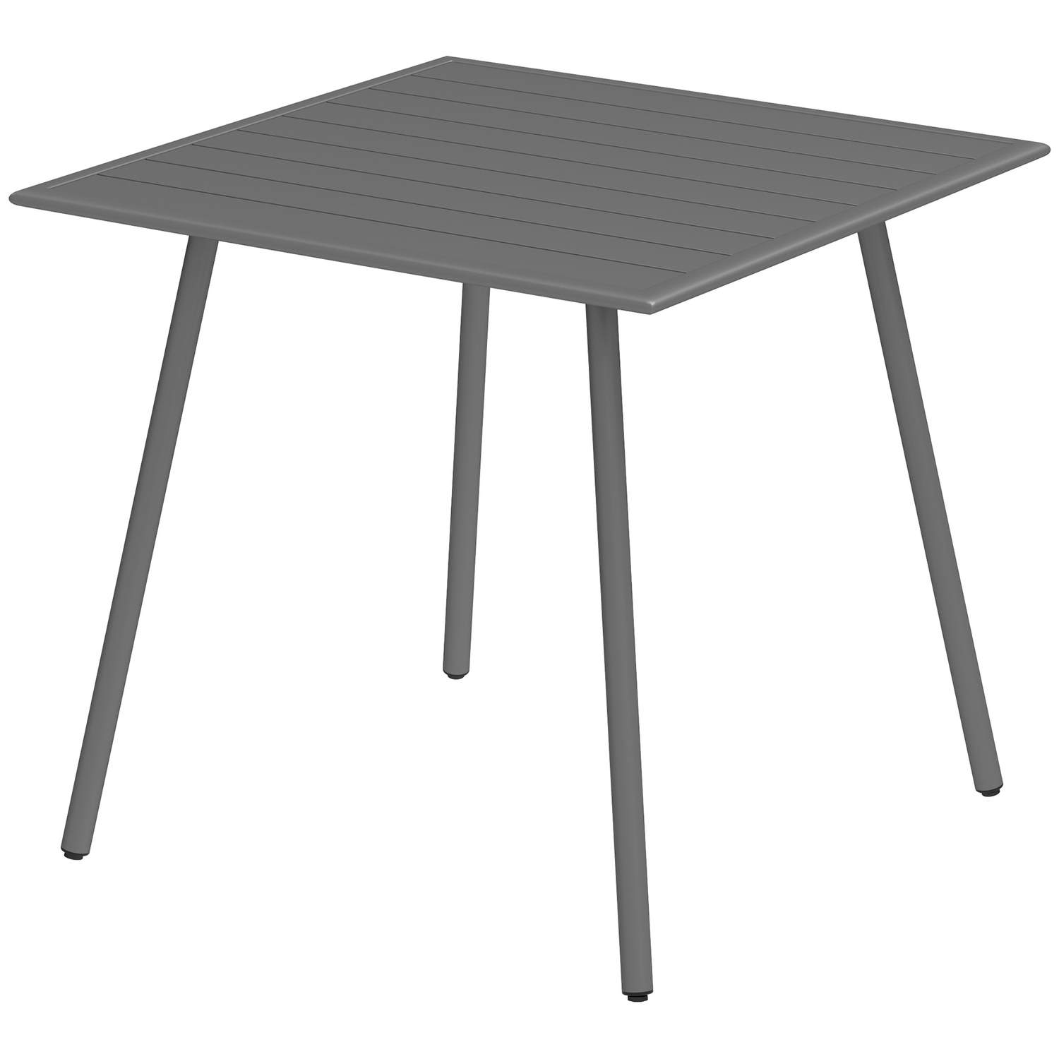 Stålhavebord 80 x 80 x 74 cm Vejrbestandigt buffetbord med stålstel, skridsikkert campingbord til 4 personer Balkonbord Terrasse