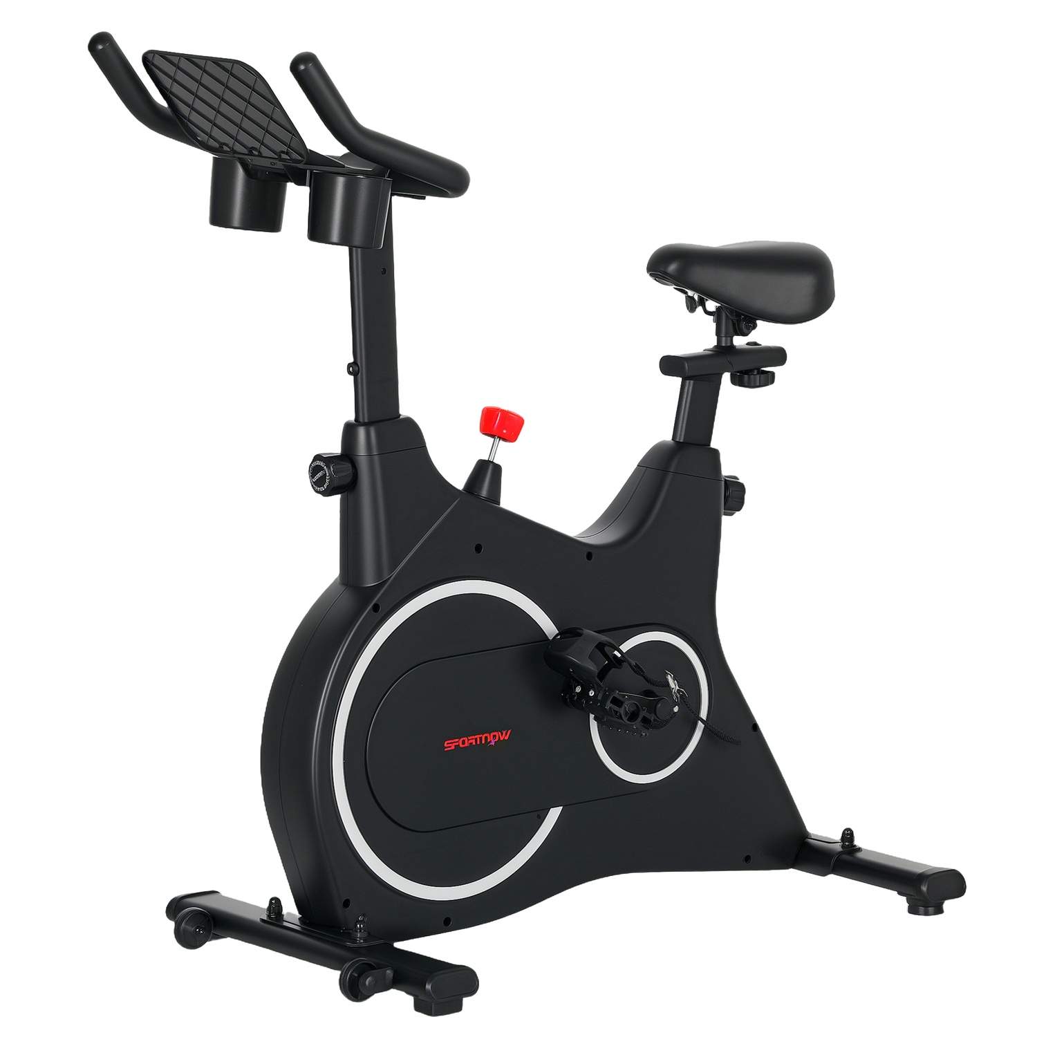 Liggende ergometer til hjemmemotionscykel med magnetisk modstand, LCD-skærm, siddende ergometer med justerbart sæde og håndtag,