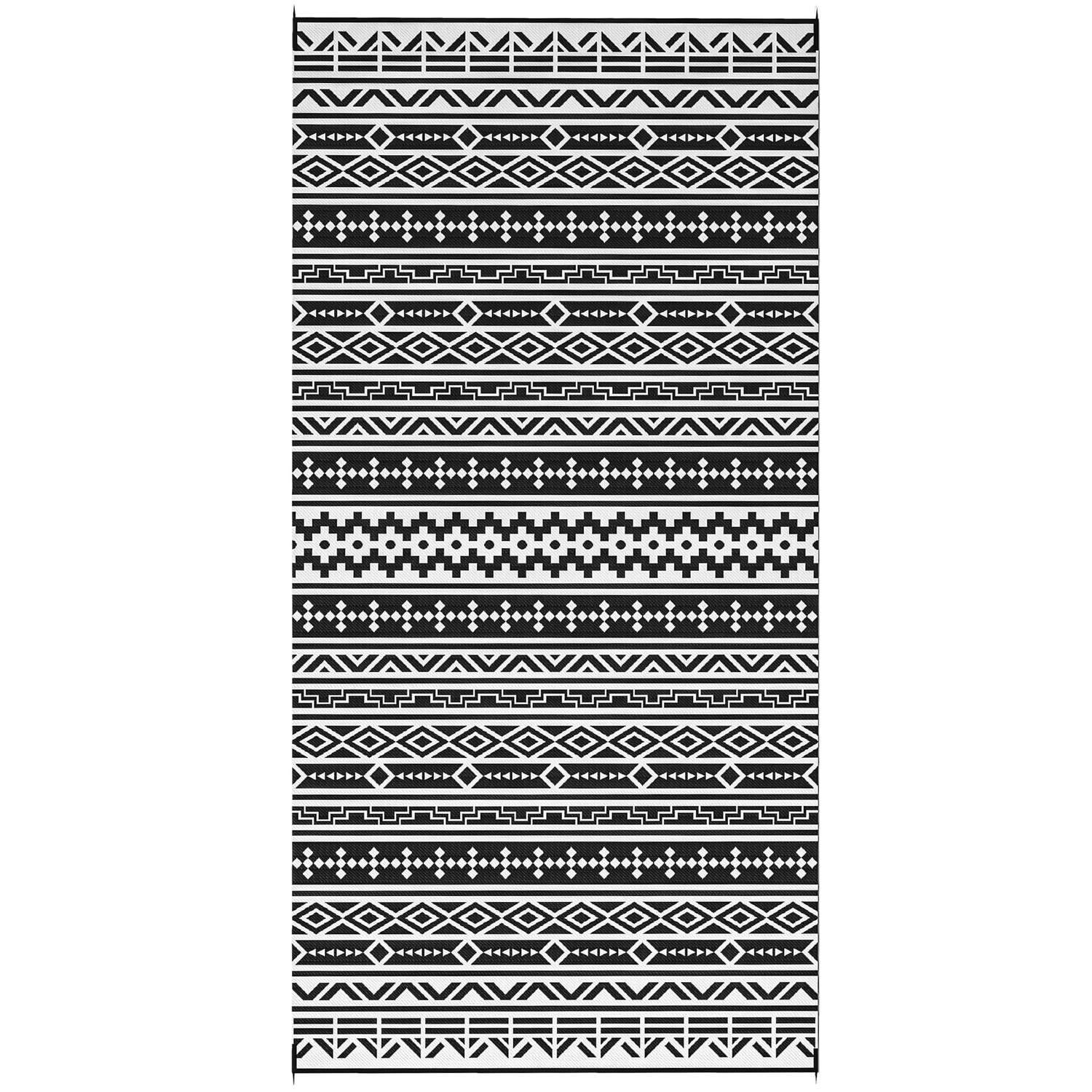 Udendørs tæppe, robust vejrbestandigt udendørs tæppe, foldbart tæppe med boho stil, udendørs tæppe til stue, balkon, have, terra