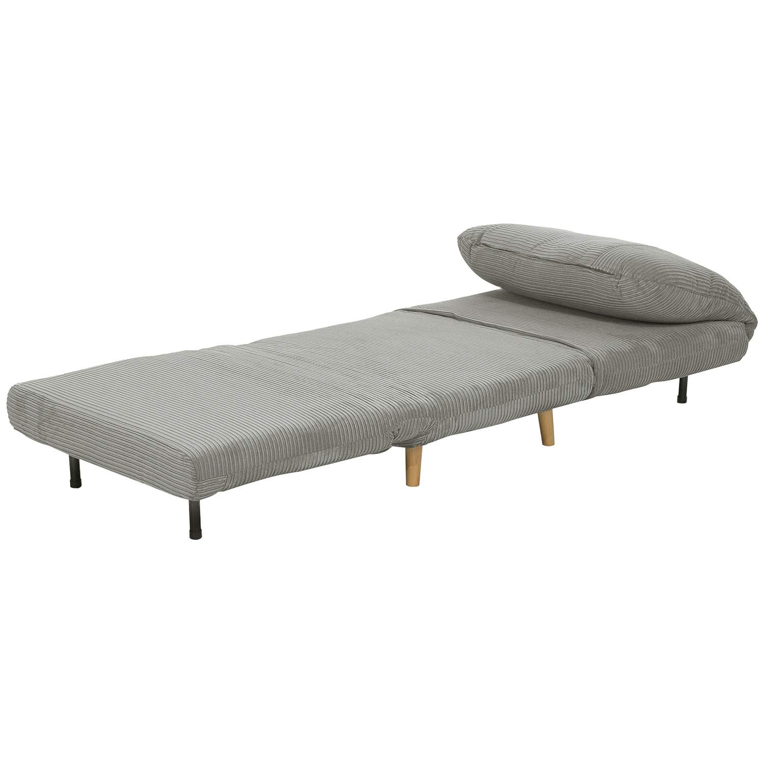 2-i-1 sovesofa, stoleseng, justerbar klapmadras, gæsteseng i fløjlsbukslook, til soveværelse, stue, grå 82 x 89 x 83 cm Aosom