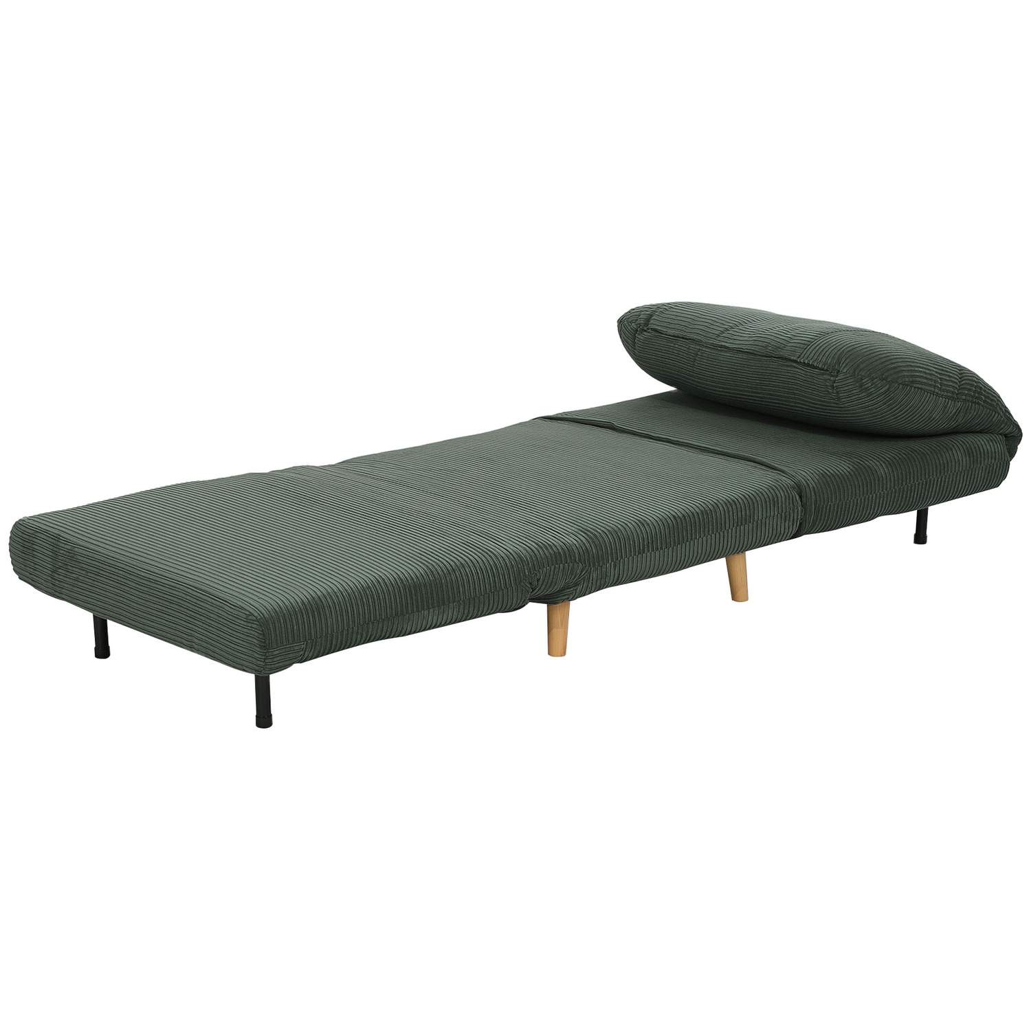 2-i-1 sovesofa, stoleseng, justerbar foldemadras, gæsteseng i fløjlsbukser, til soveværelse, stue, grøn, 82 x 89 x 83 cm
