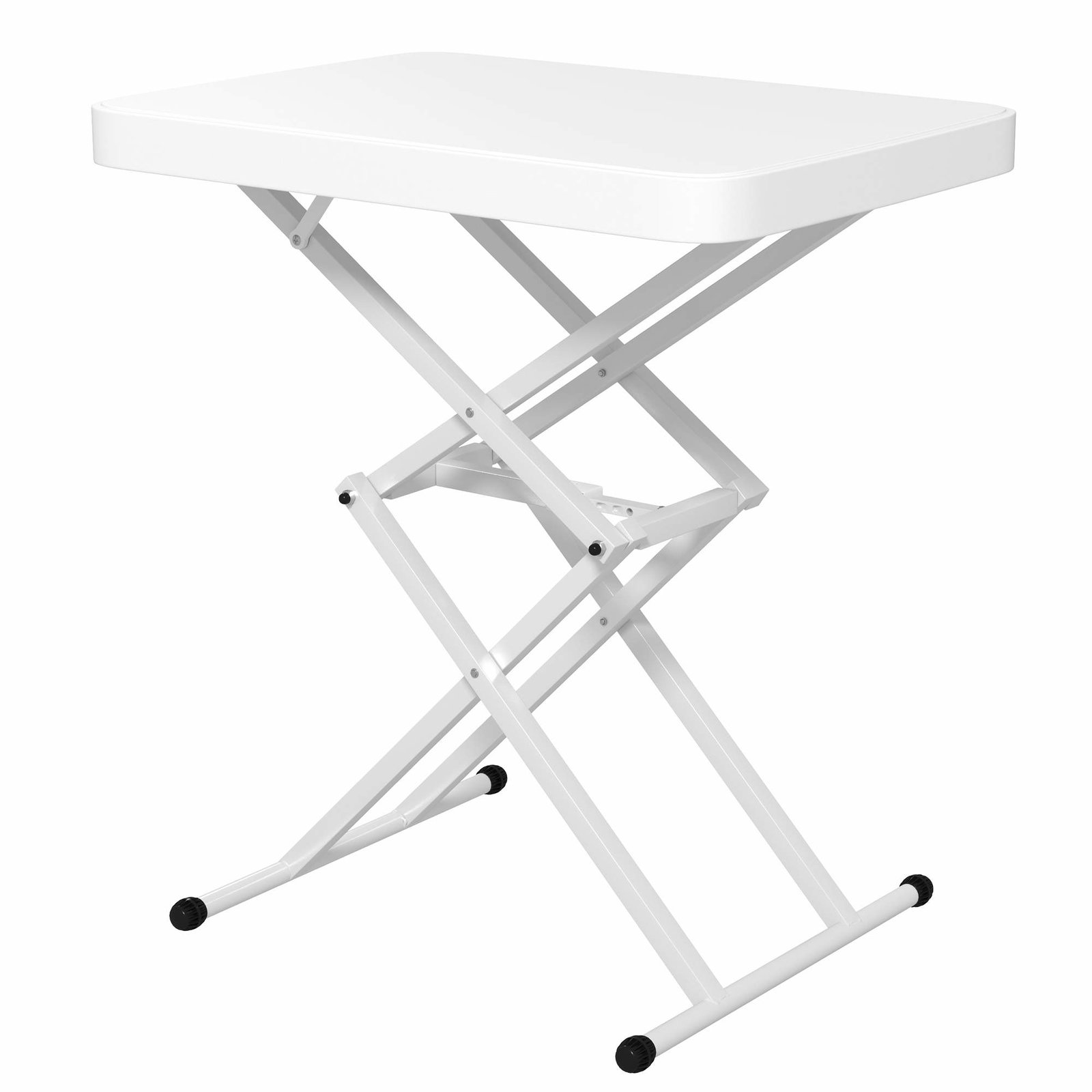 Sidebord havehøjdejusterbart havebord, foldbart altanbord af plast, rektangulært sofabord 50kg bæreevne, 65x45x70H cm sofabord t