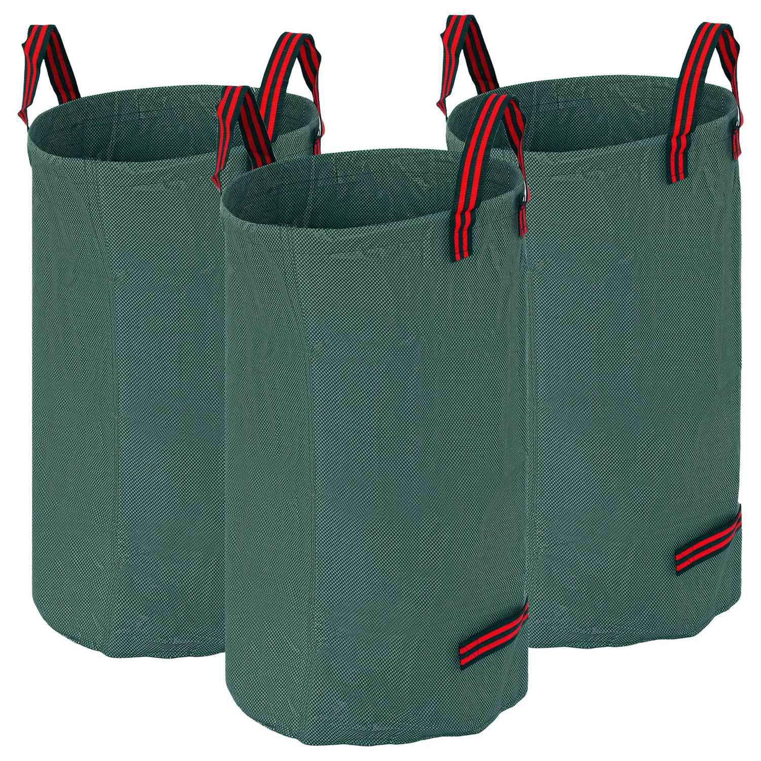 Havepose 3x120L vandtæt haveaffaldspose med håndtag, robust bladpose, selvstående haveposer med UV-beskyttelse, genanvendelige h