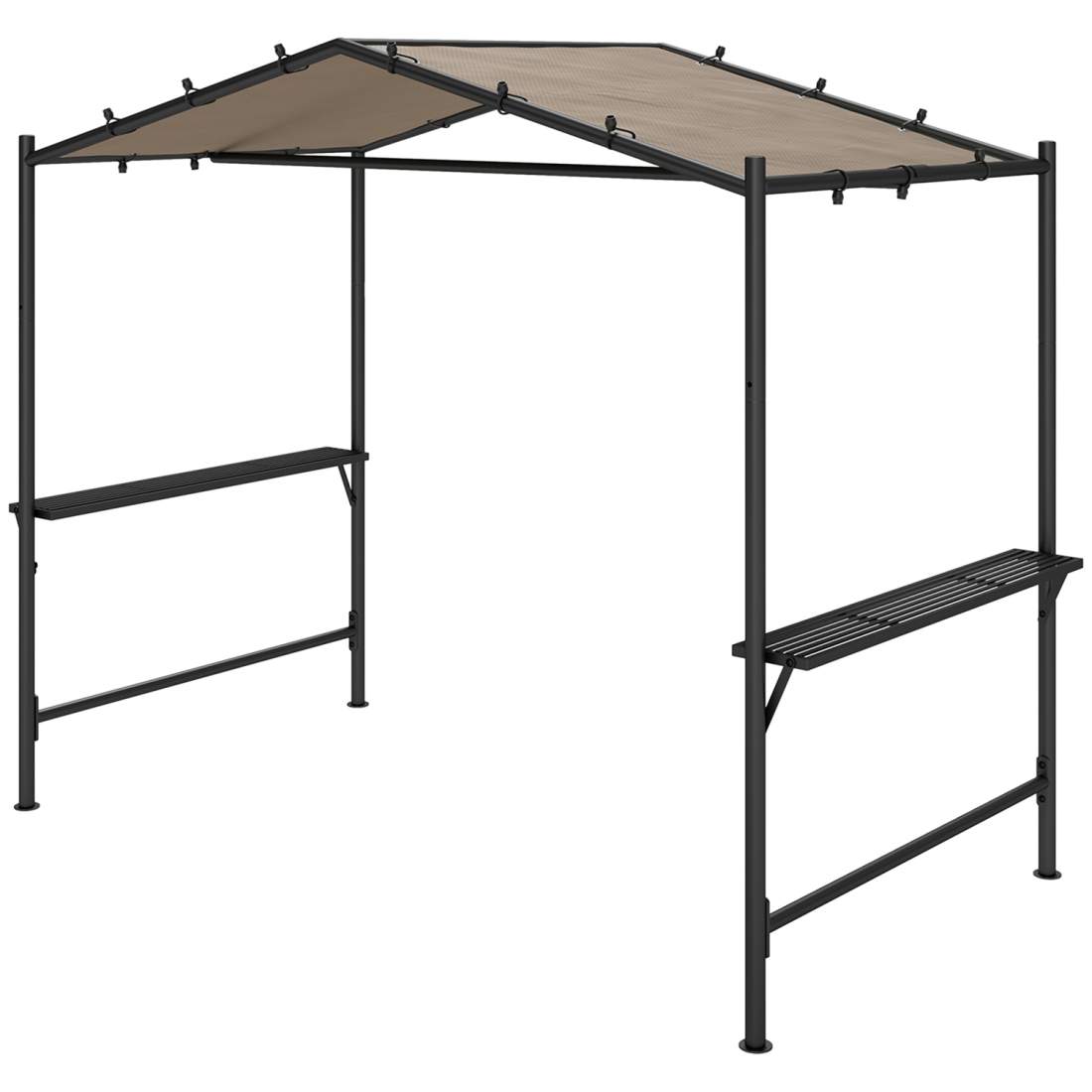 Grillpaviljong 277 x 149 x 230 cm Vattentät flamskyddad trädgårdslusthus med sidohyllor, trädgårdslusthus med UV-skydd, BBQ-pavi | Hem & Hobby - Hem & Hushåll - Kök - Köksredskap | Pryloteket
