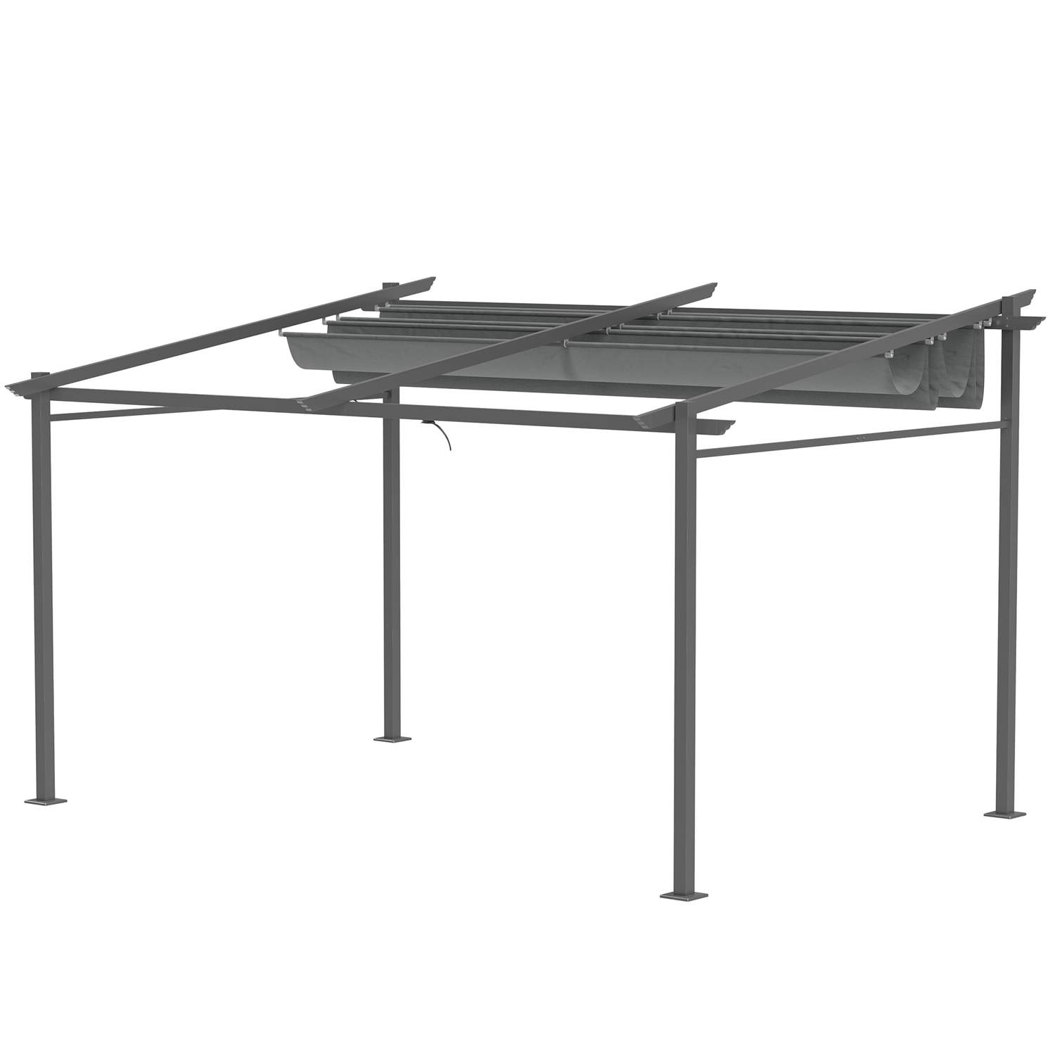 Terrasse Tag Pergola Ca. 4x3m terrasse tagdækning Havepavillon aluminium, vægmonteret, havepavillon med justerbart tag, UV-besky