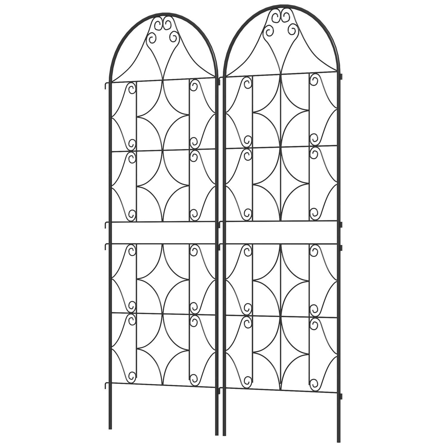 Metal espalier Sæt med 2 til tilstopning Rustfast espalier til klatreplanter 50 x 150 cm Have espalier til stueplanter Plantespa