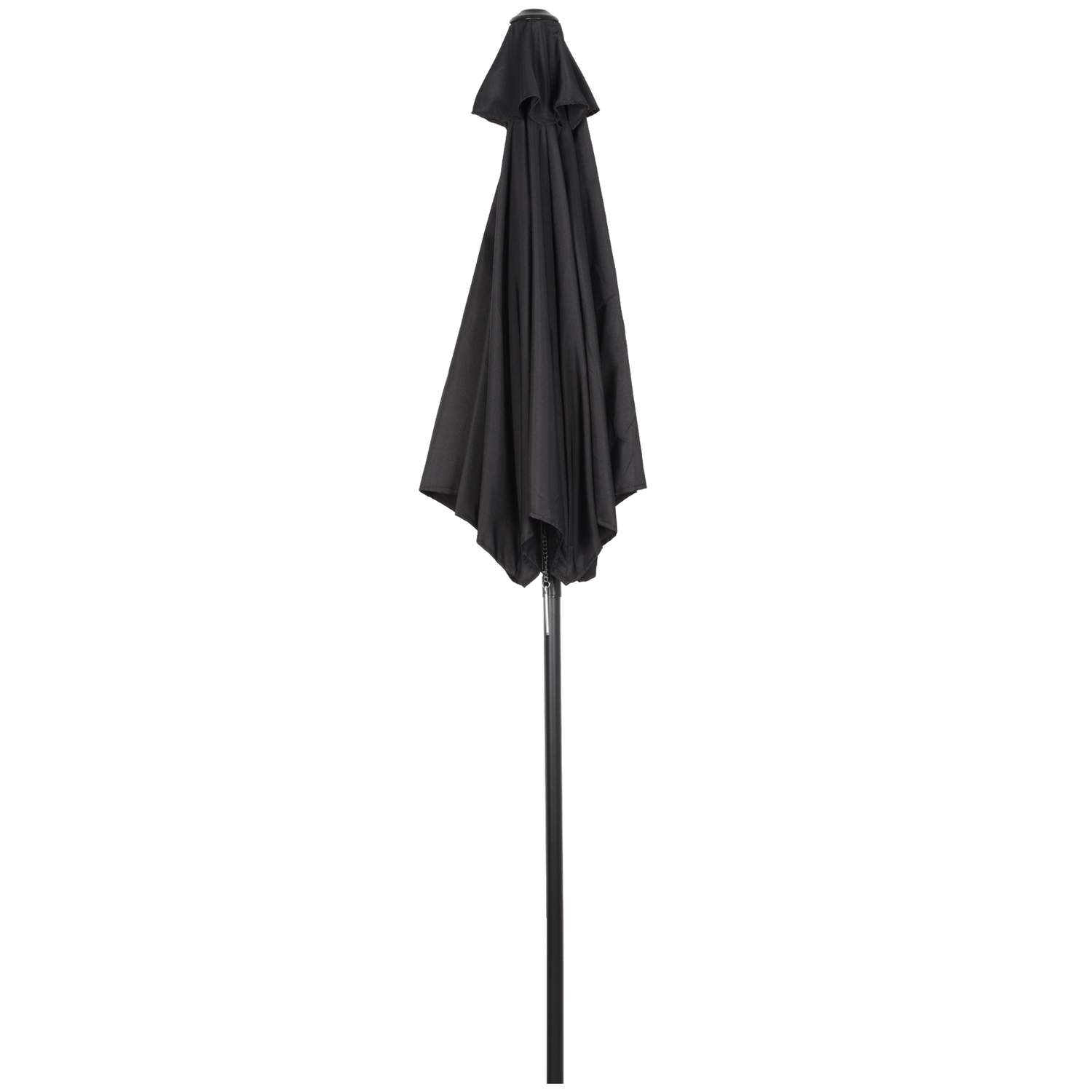 Parasol Ø196 cm, roterende parasol med foldefunktion, sekskantet altanparasol, strandparasol, vindtæt, stabil markedsparaply, kr