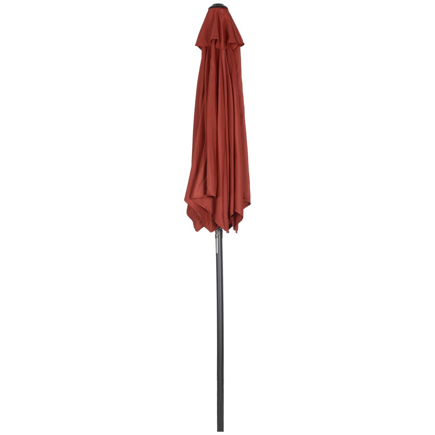 Parasol Ø196 cm, roterende parasol med foldefunktion, sekskantet altanparasol, strandparasol, vindtæt, stabil markedsparaply, kr