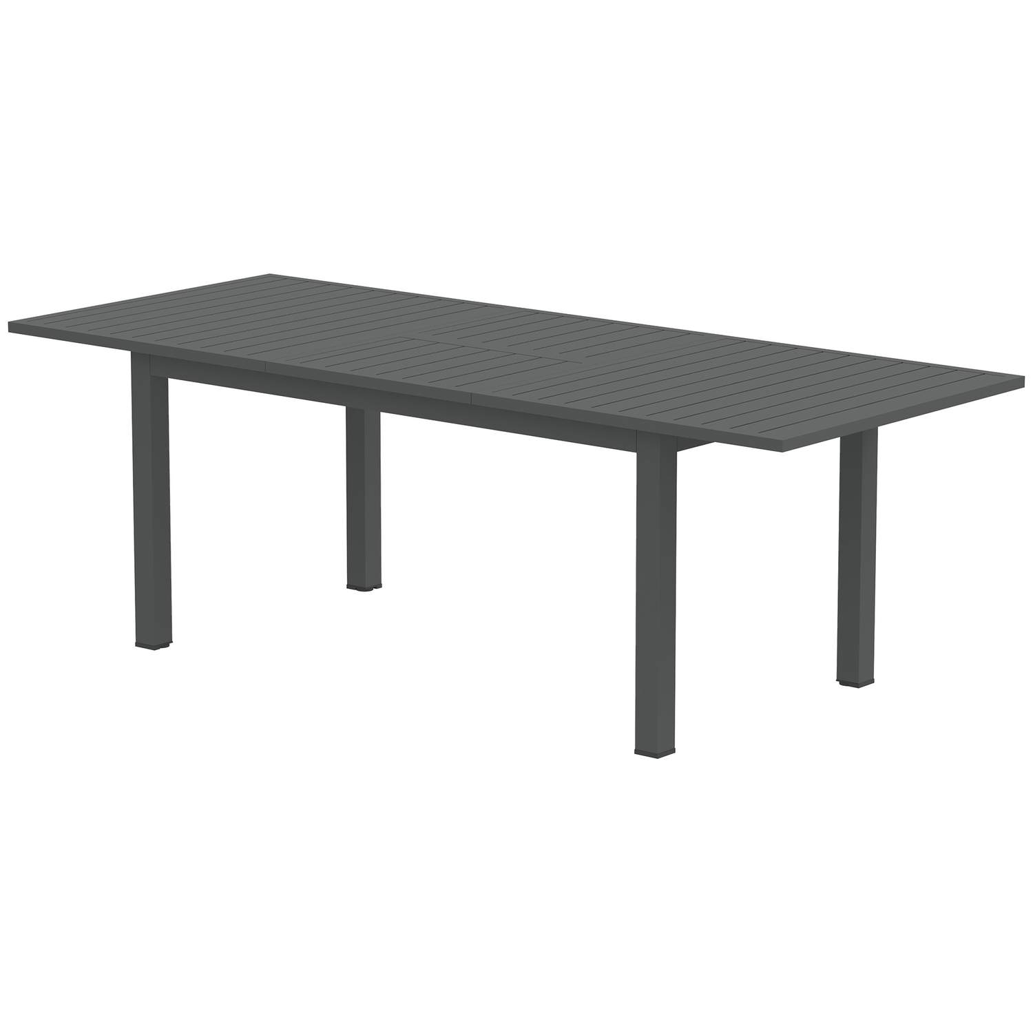 Havebord Forlænget Aluminium 160/220x90 cm Vejrbestandigt altanbord, skridsikkert buffetbord Campingbord til 6-8 personer, Udend