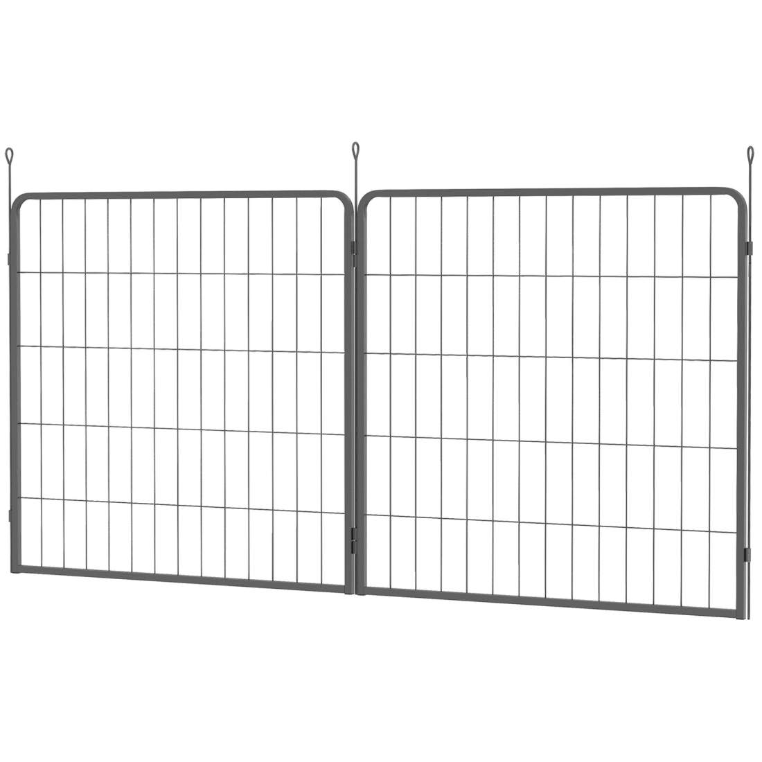 Set med 2 förlängningar 2 stängselpaneler för hundar för utomhusinhägnader, 80 x 80 cm valpstaket i stål, för små och medelstora | Hem & Hobby - Husdjur | Pryloteket