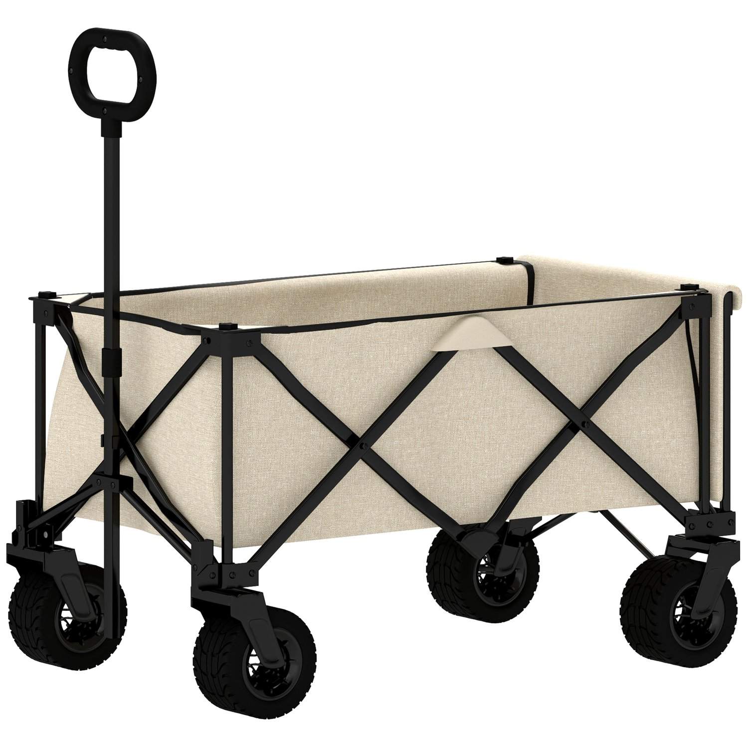 Havevogn 100 kg bæreevne, foldbar transportvogn med aftagelig presenning, håndtag, hjul, håndkærre håndkærre havevogn 138 liter,