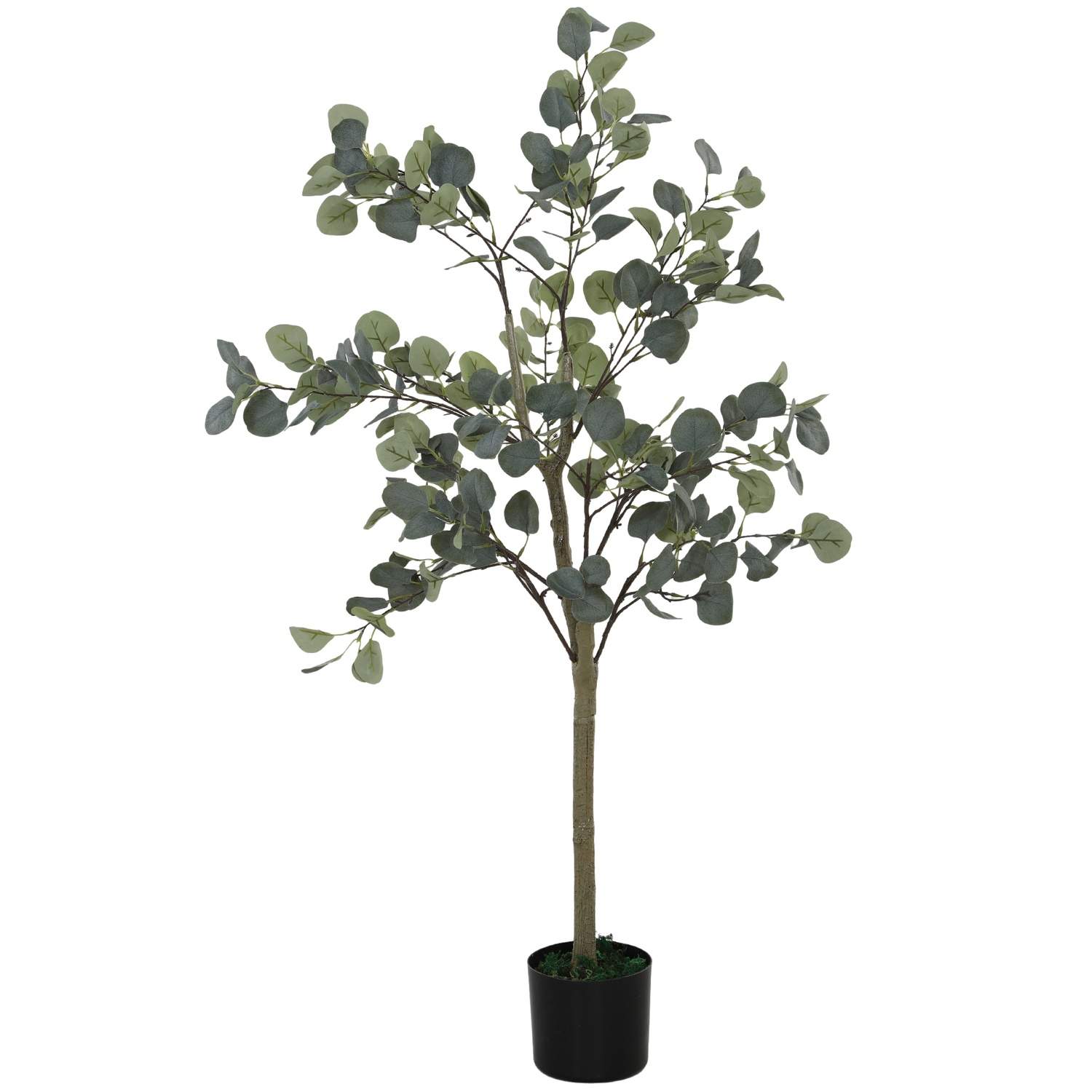 Kunstigt Eukalyptustræ Stort 150 cm Kunstigt Plante Kunstige Planter Eucalyptus i potte, Kunstigt træ som ægte med kunstgræs, ce