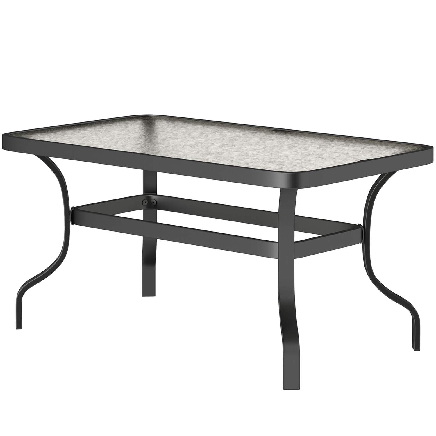 Sidebord hærdet glas sofabord sofabord med bølgedesign, afrundet hjørne altanbord havebord sofabord tebord havemøbler til stue h