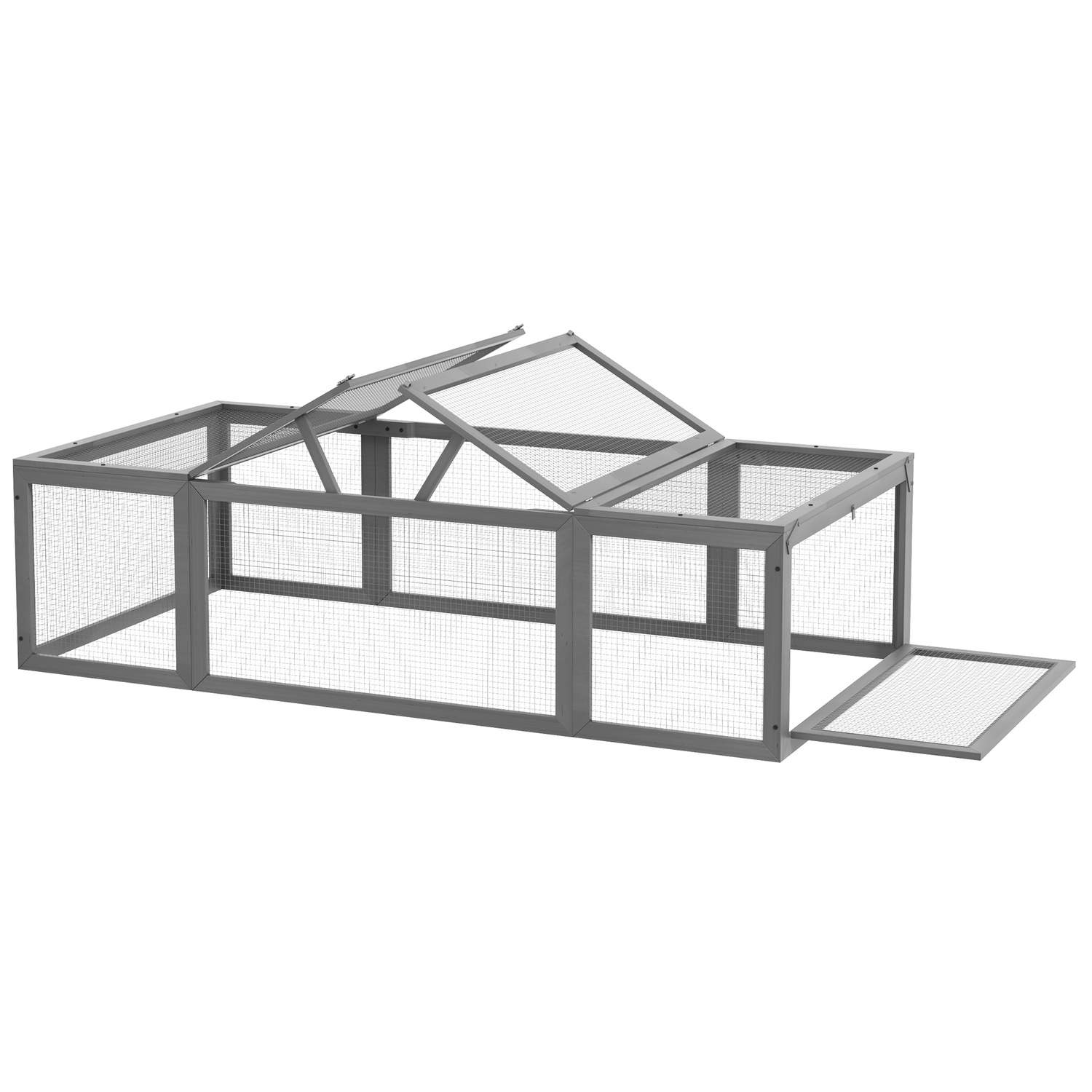 Kaninbur Kaninbur lavet af grantræ Vintertæt kaninbur med hængslet tag 180 x 90 x 48 cm Kaninbur Udendørs Smådyrsbur til smådyr