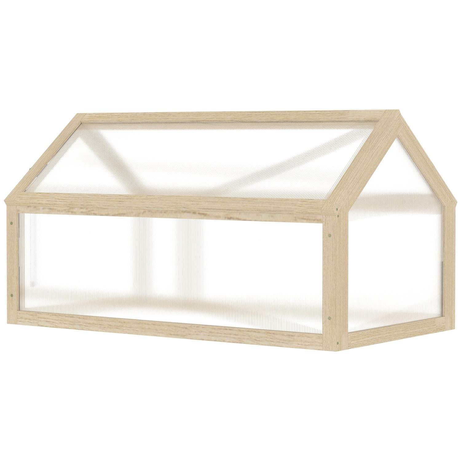 Kulderamme af træ, minidrivhus 90 x 52 x 49,5 cm, drivhus med dæksel, gennemsigtig koldrammekasse, vintertæt højbed til have, al