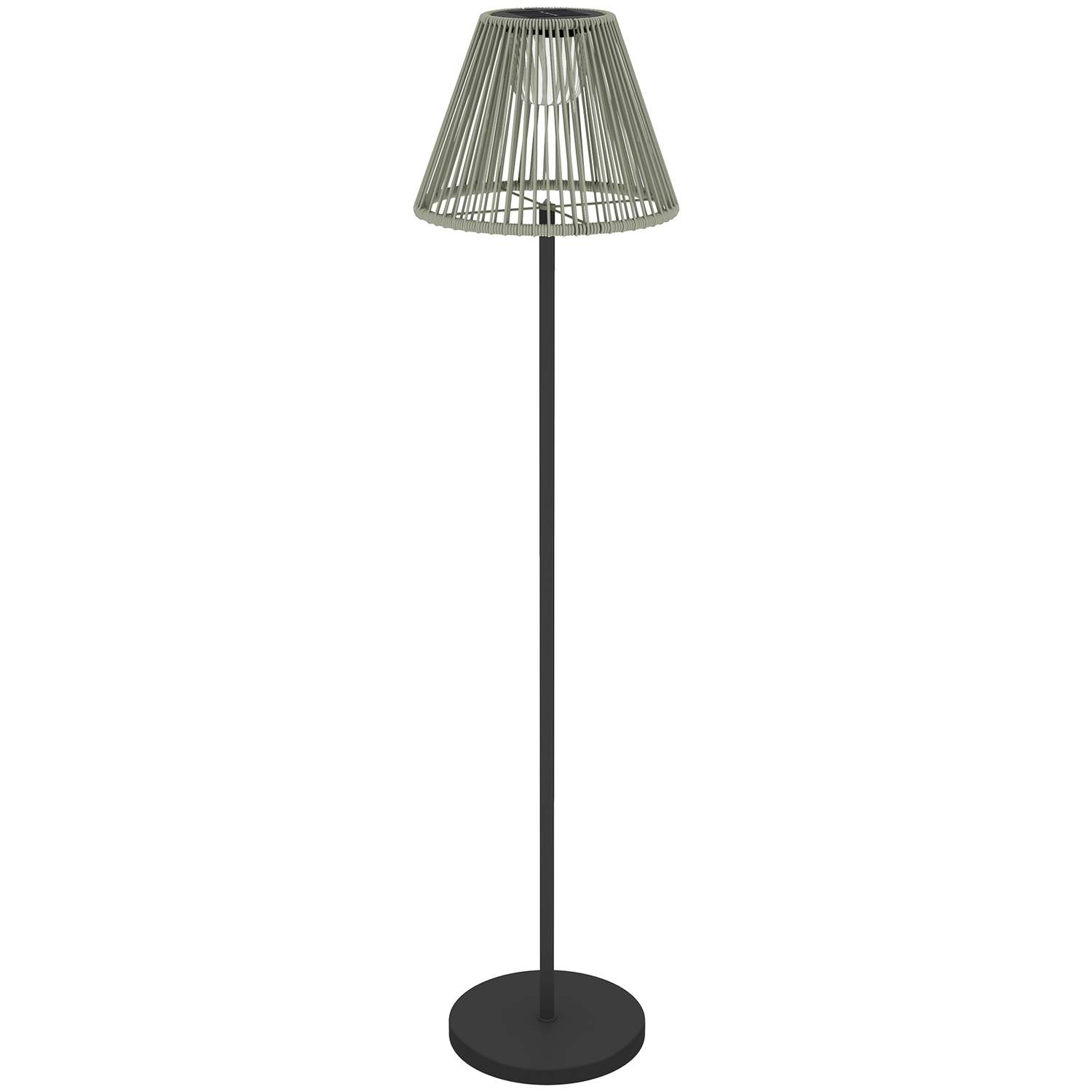 Solar gulvlampe rattan solcellelamper med lyssensor 25 LED'er automatisk solar lys i boho stil IP44 vandtæt solcelle lampe udend