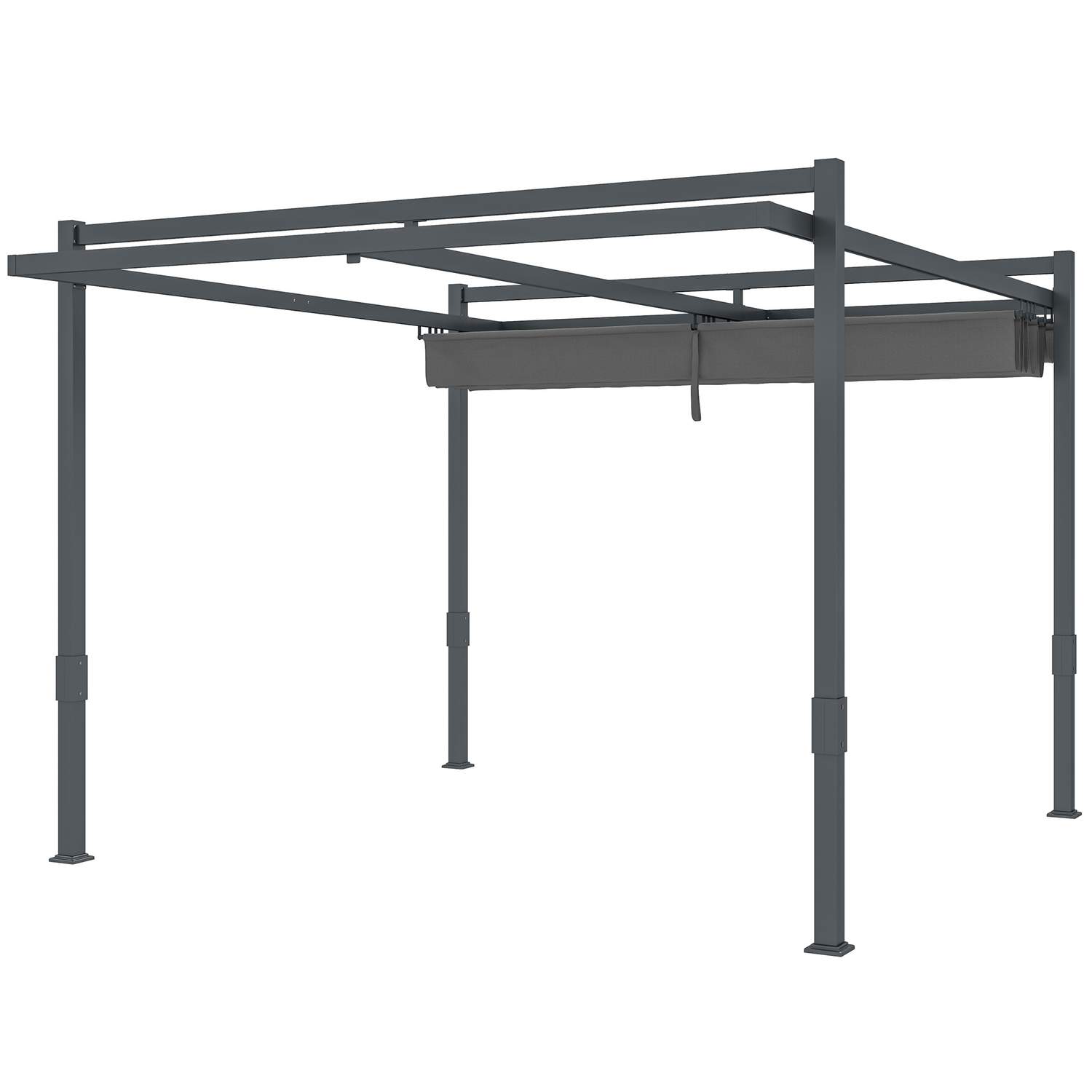 Pergola Pavillon Ca. 3,5x3m aluminium stabil vintertæt solafskærmning med justerbart skydetag Fritstående havepavillon gårdhave