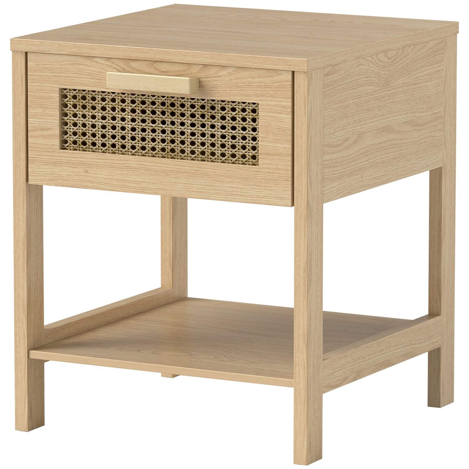 Natbord natbord natur nat kommode med skuffe åben hylde rattan design natur 40 x 40 x 48,4 cm Aosom