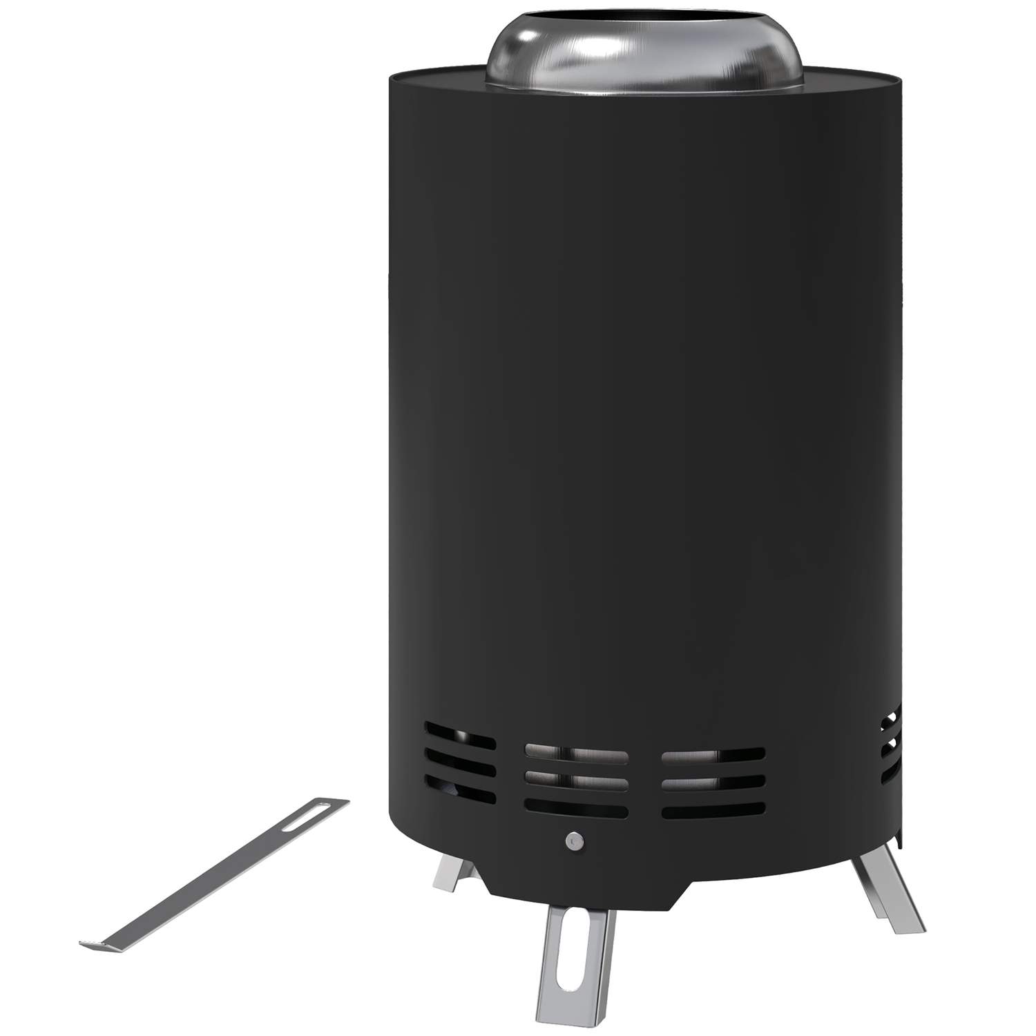 Tulimalja Ø16x25cm ruostumattomasta teräksestä tulikuoppa pokerilla savuttomat tulikuivat tulikori puutarhaan, parveketerassille