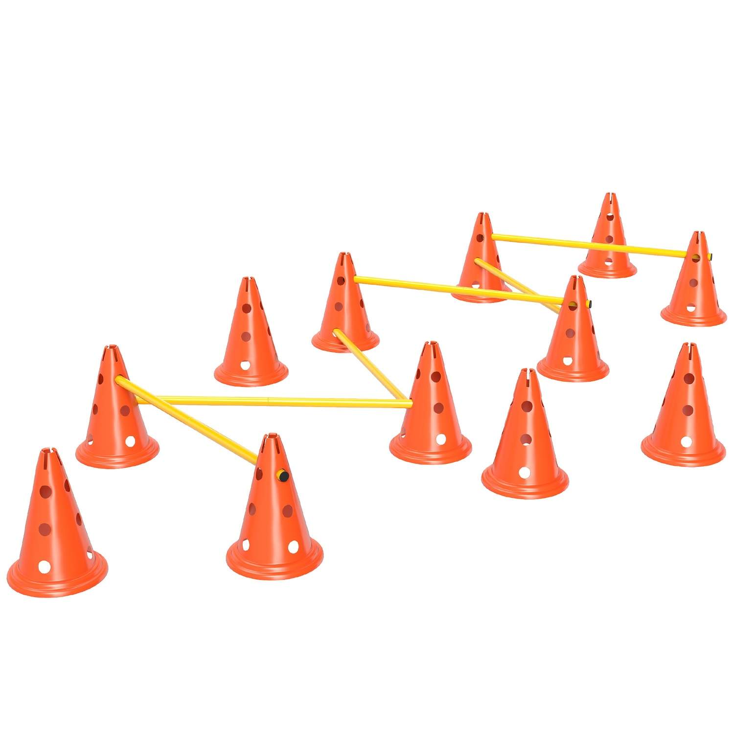 Agility-sæt Hunde 6-delt Agility-udstyr til hundetræning Hækkesæt med 12 kegler 6 højdejusterbare hække Bæretaske Træningstilbeh