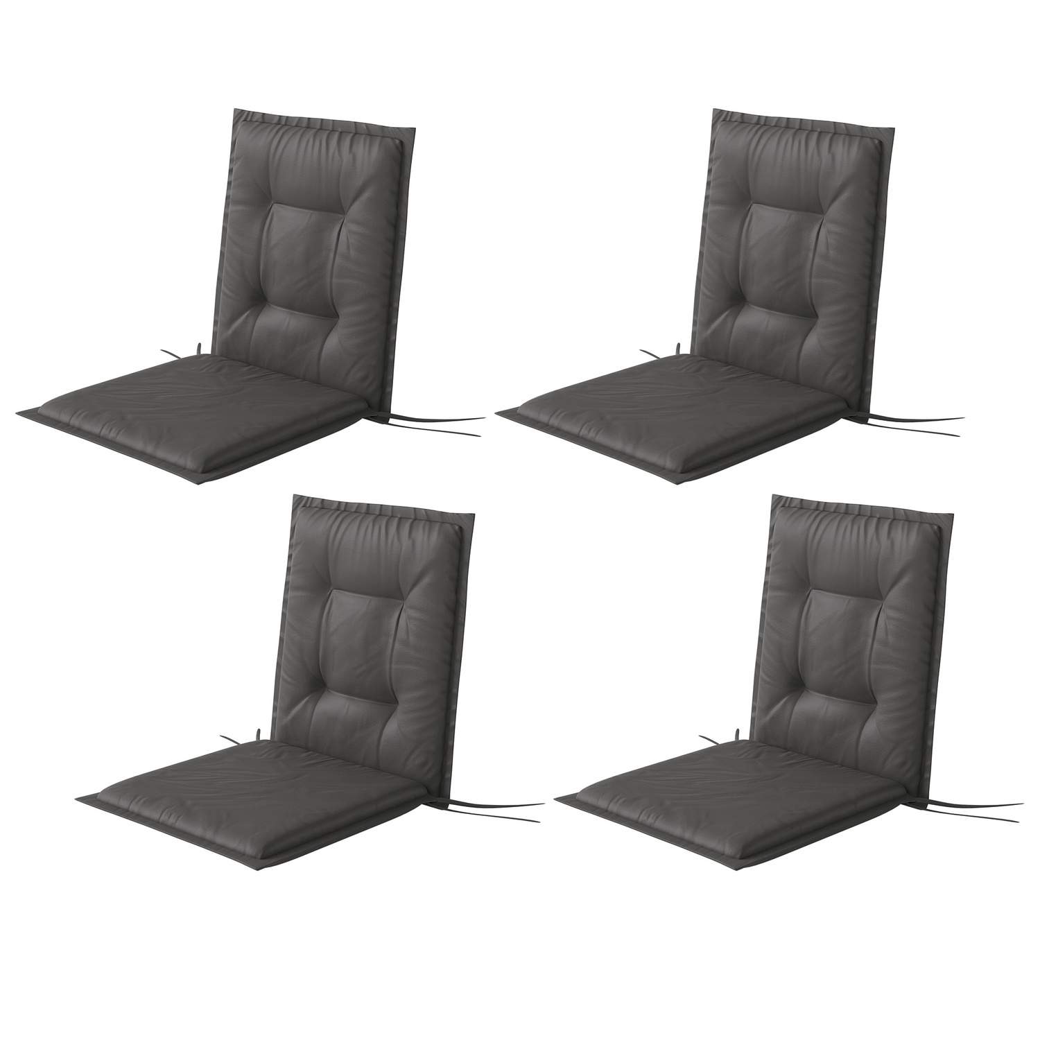 Sæt med 4 sædehynder 108 x 50 x 5 cm stolehynder med bindebånd, udendørs indendørs sædehynde, sædehynde, bænkhynde til havemøble