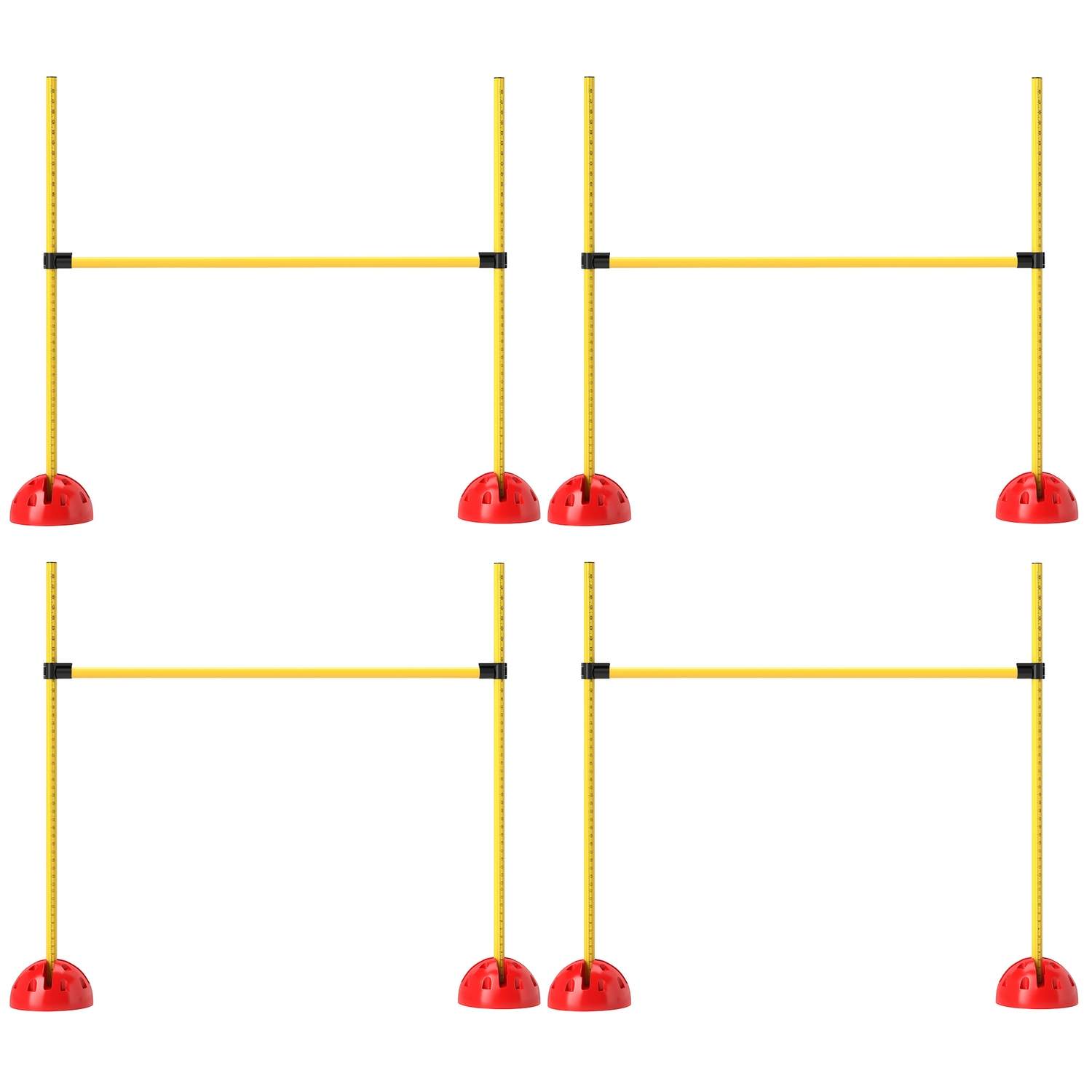 Agility Sæt Hunde 5-Styks Fyldbart Agility Udstyr til hundetræning Hækkesæt med højdejusterbare hække Bæretaske Træningstilbehør