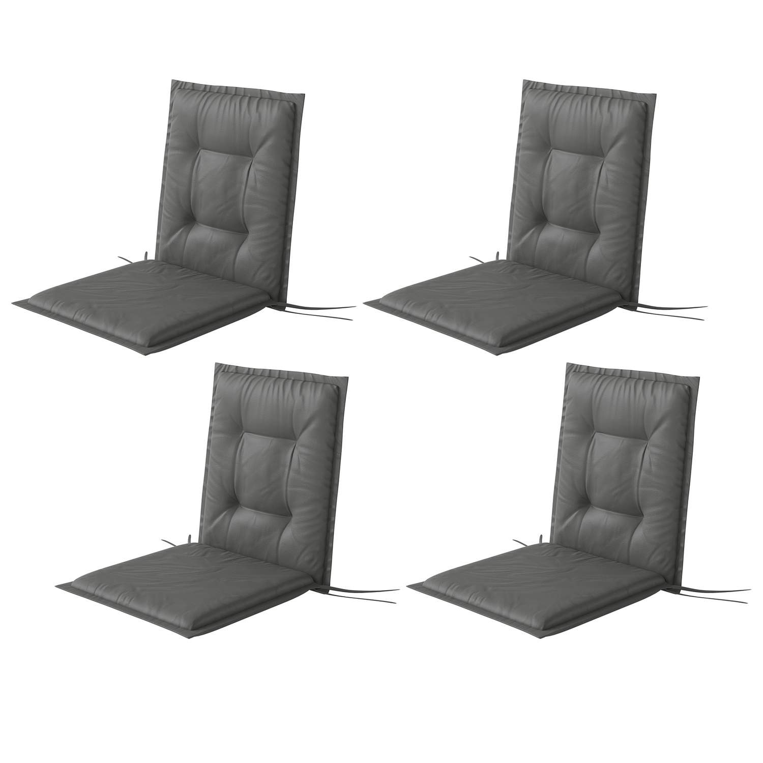 Sæt med 4 sædehynder 108 x 50 x 5 cm stolehynder med bindebånd, udendørs indendørs sædehynde, sædehynde, bænkhynde til havemøble