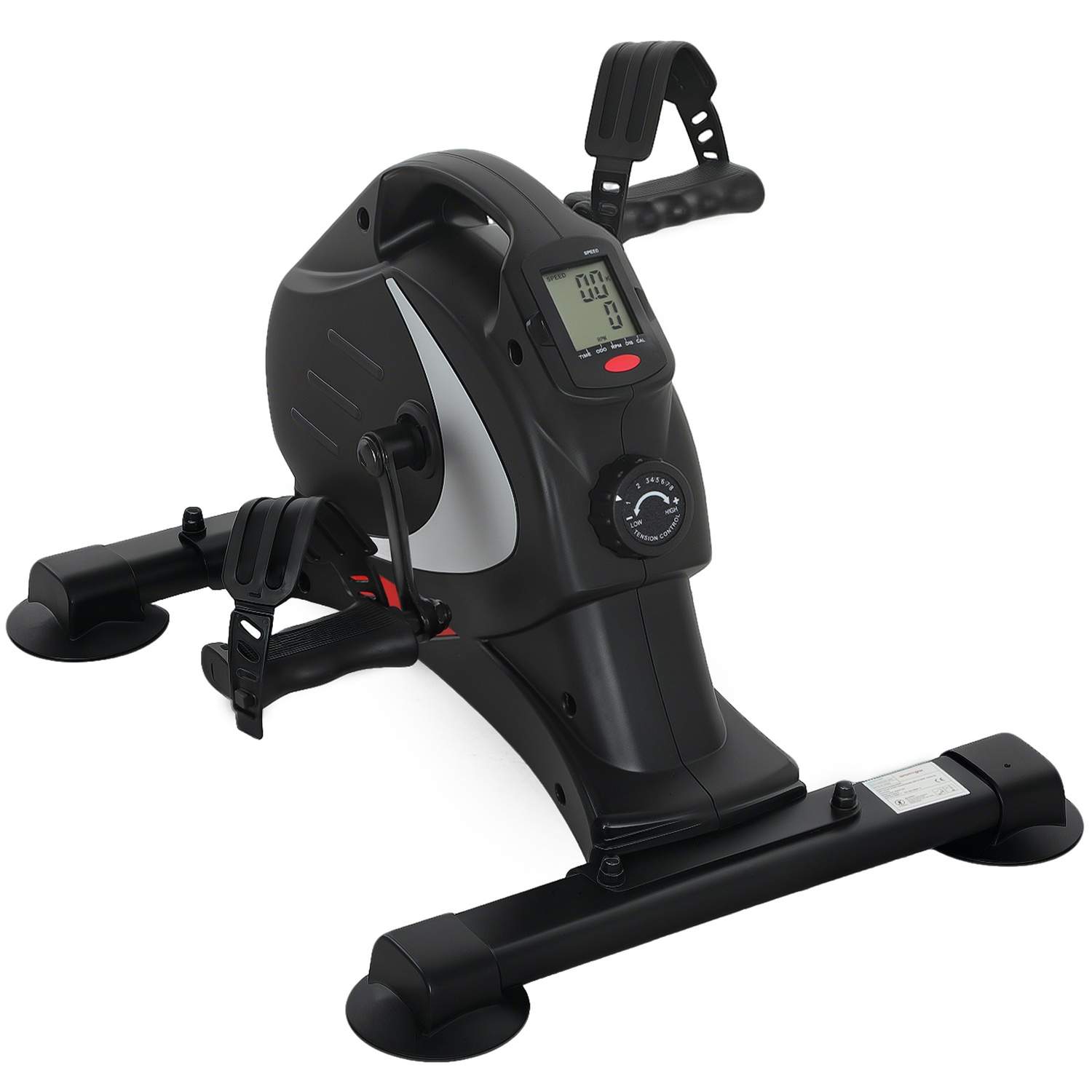 Pedaltræner stille mini motionscykel med 8 niveauer magnetisk modstand LCD-skærm bærbar bentræner med skridsikker måtte seniorer