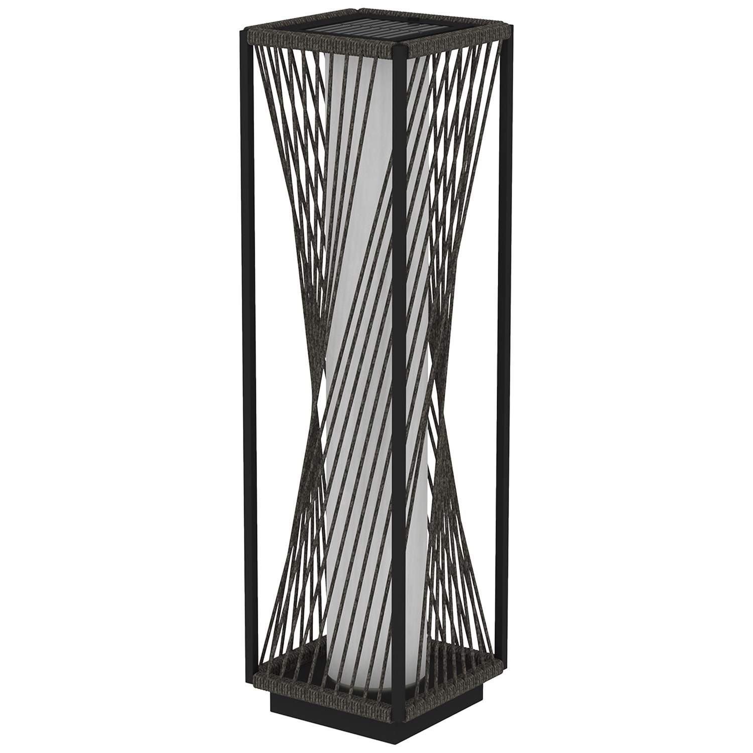 Rattan Solar Gulvlampe med lyssensor 25 LEDs Solar Lamper i Boho Style IP44 Vandtæt Solar Light Solar Lampe Udendørs Lampe Batte