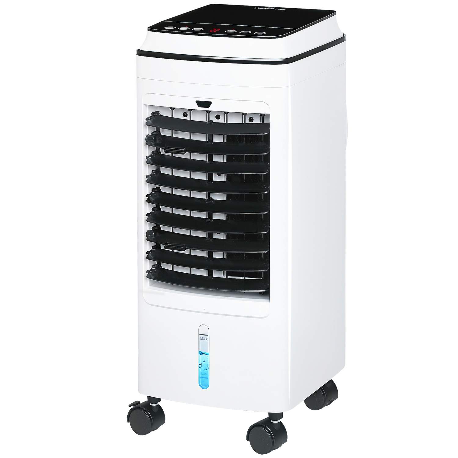 3 i 1 mobilt klimaanlæg med luftbefugtning vandkøling 60° oscillerende 4L klimaanlæg med 8 timers timer, dvaletilstande, 75W luf