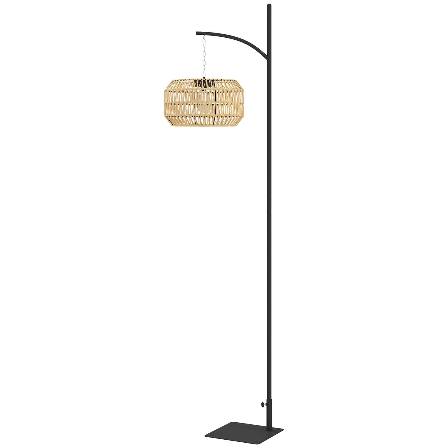 Solar gulvlampe rattan solar lamper med lyssensor automatisk solar lys i boho stil IP44 vandtæt solar lampe udendørs lampe solar