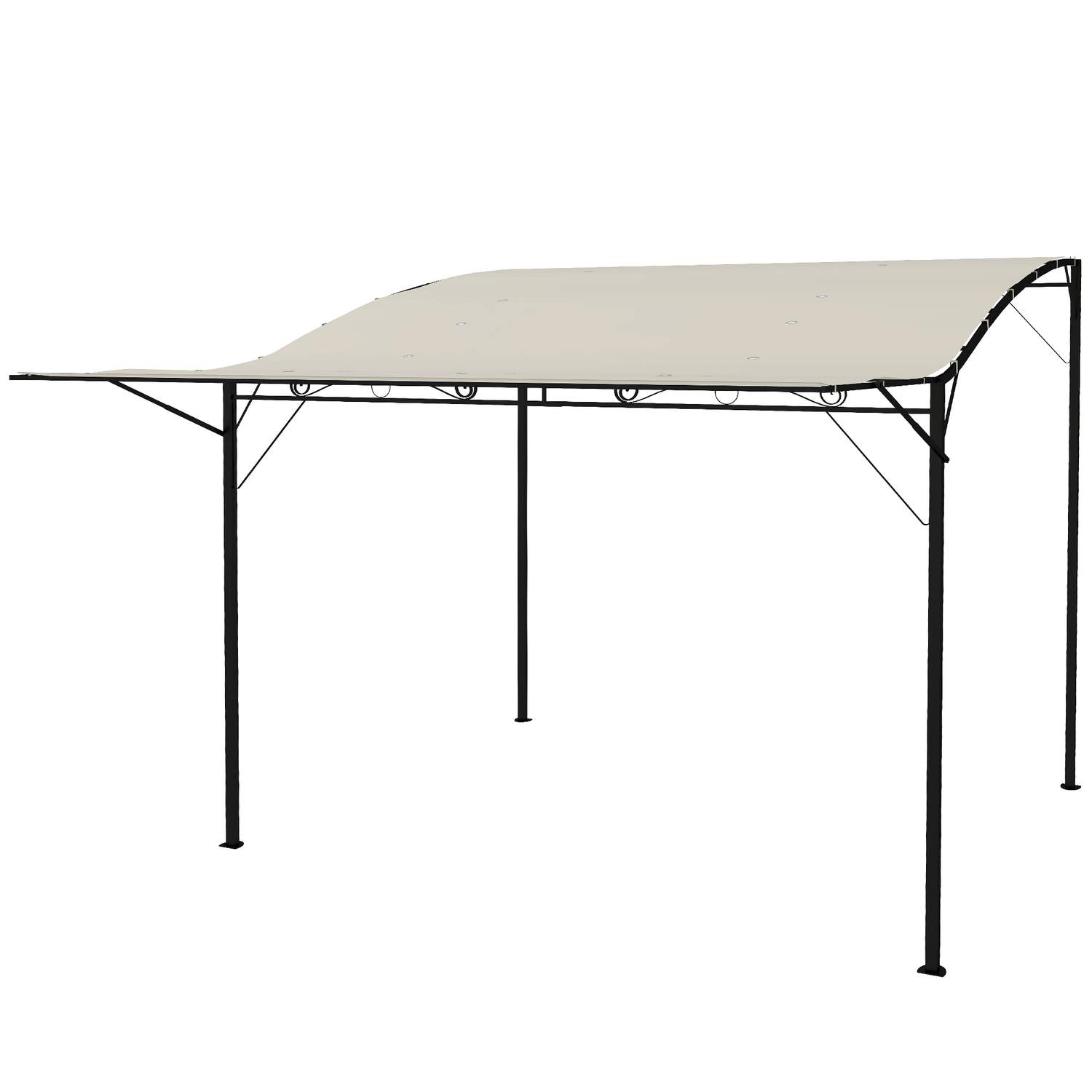 Pergola Gazebo 3x2.5m Stål Vandafvisende solafskærmning med justerbart tag Vægmonteret Havepavillon Fritstående terrasse baldaki