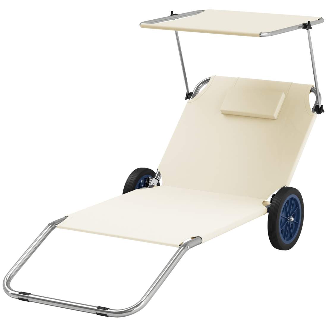 Set med 2 hopfällbara solstolar, trädgårdsstolar med kuddtak, rullstolar med justerbart ryggstöd, väderbeständiga campingstolar, | Hem & Hobby - Hem & Hushåll - Trädgårdsartiklar - Solstolar | Pryloteket