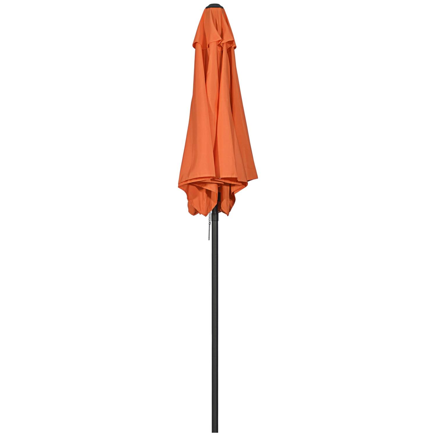 Parasol Ø196 cm, roterende parasol med foldefunktion, sekskantet altanparasol, strandparasol, vindtæt, stabil markedsparaply, kr