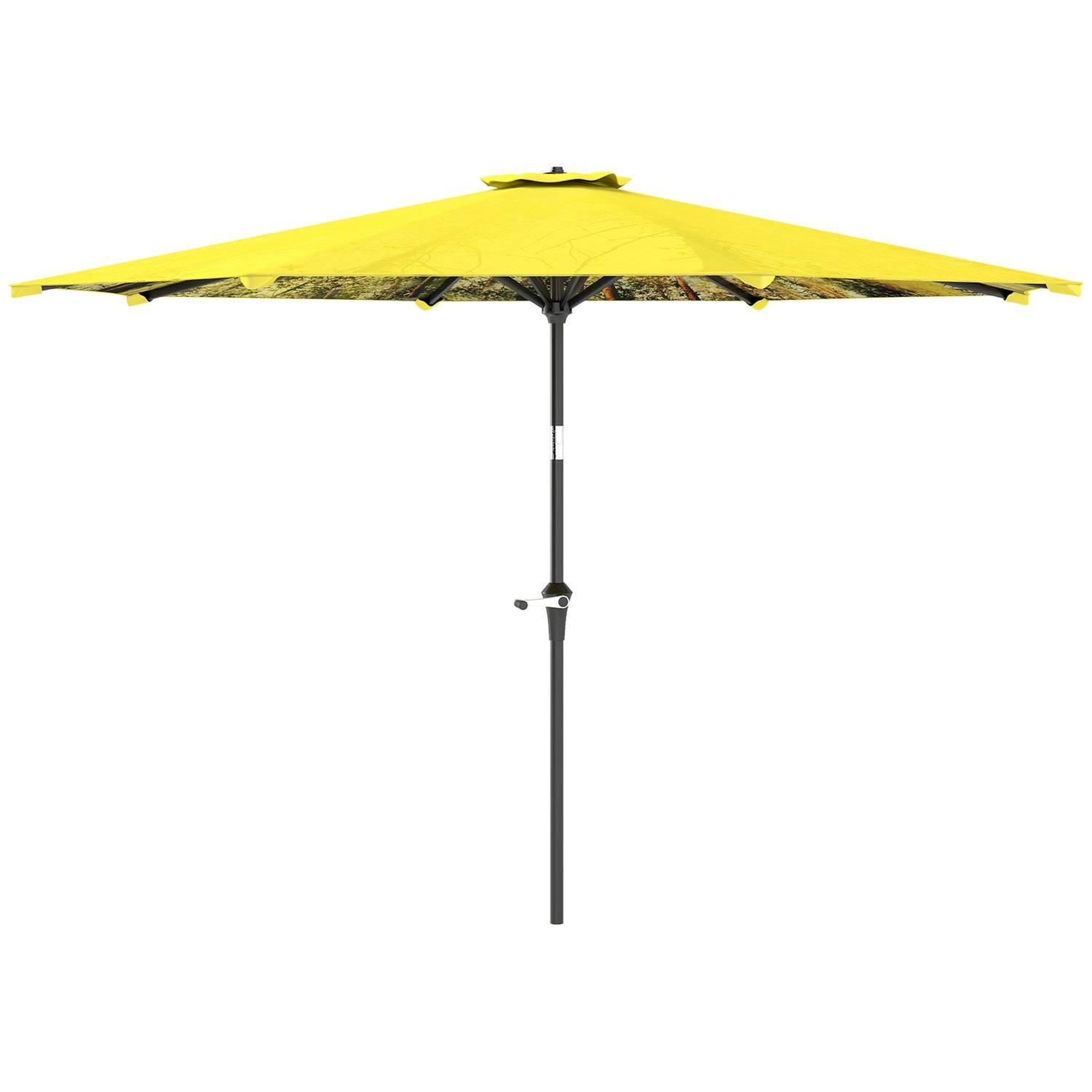 Parasol Ø300 cm, parasol med håndsving, mønster?ottekantet altanparasol, strandparasol, vindtæt, stabil markedsparaply, krankpar