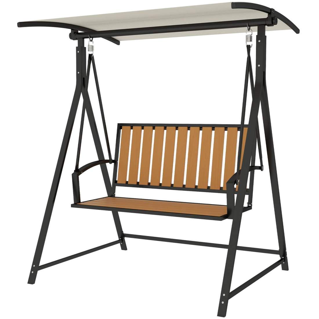 Hollywood-gunga med justerbart soltak, 2-sits trädgårdsgunga, väderbeständig gungbänk, lastkapacitet upp till 240 kg, trädgårdss | Hem & Hobby | Pryloteket