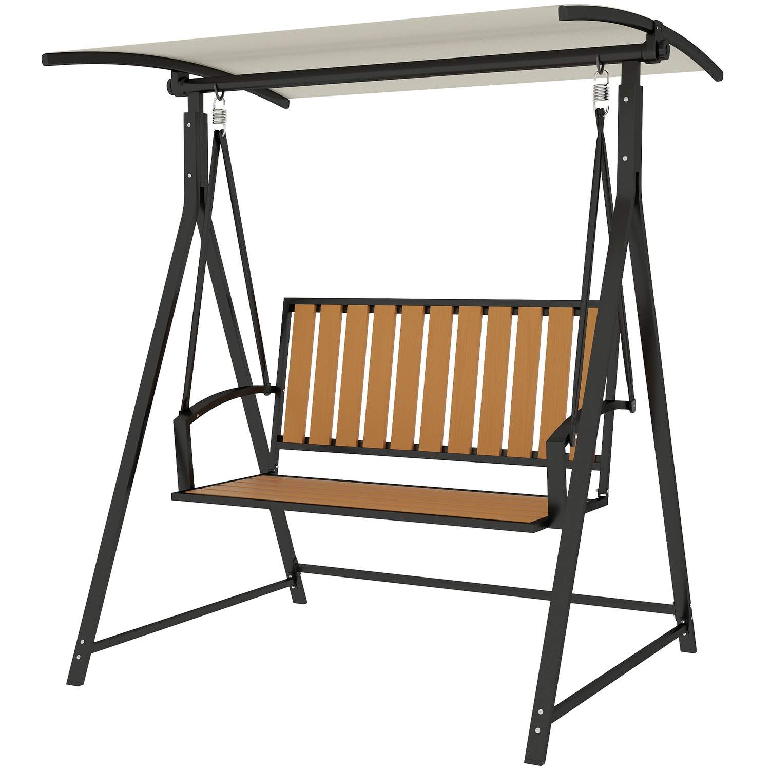 Hollywood-gynge med justerbar solsejl, 2-personers havegynge, vejrbestandig gyngebænk, bæreevne op til 240 kg, haveseng til have