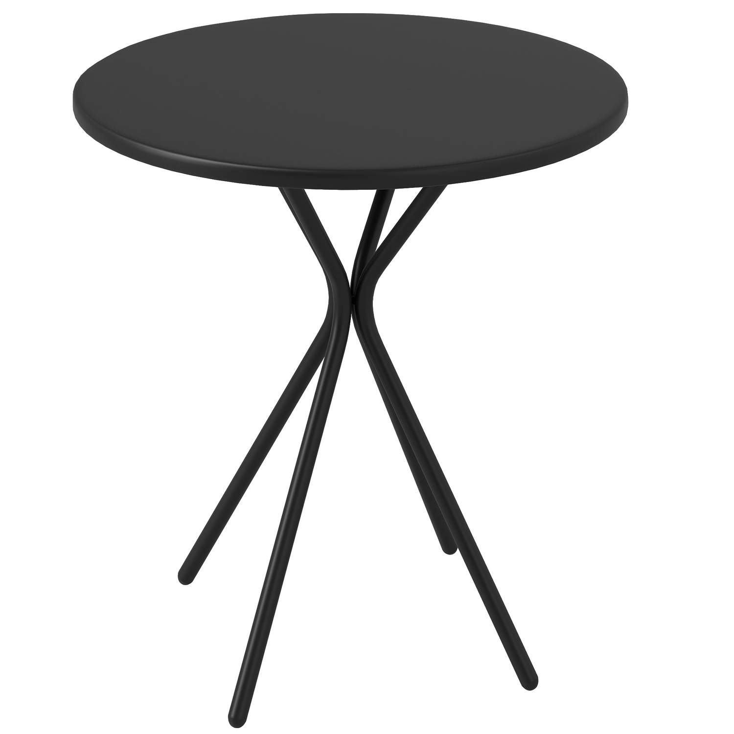 Havebord Ø60 x 70 cm, vejrbestandigt altanbord af stål, rundt spisebord med fodpolstring, udendørs campingbord, sidebord, terras