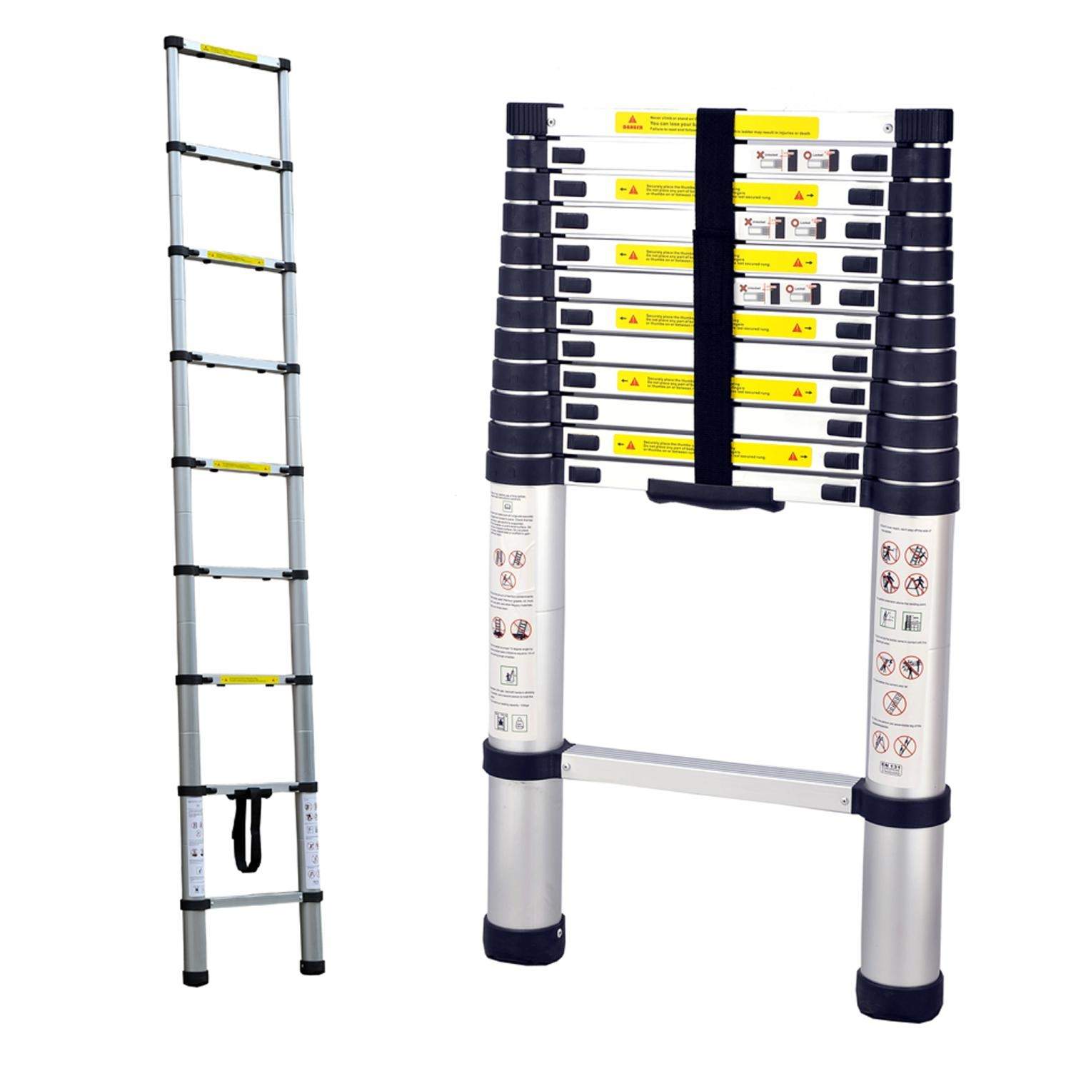 Herzberg HG-5380: Teleskopisk forlængerstige i aluminium til flere formål - 3,8M