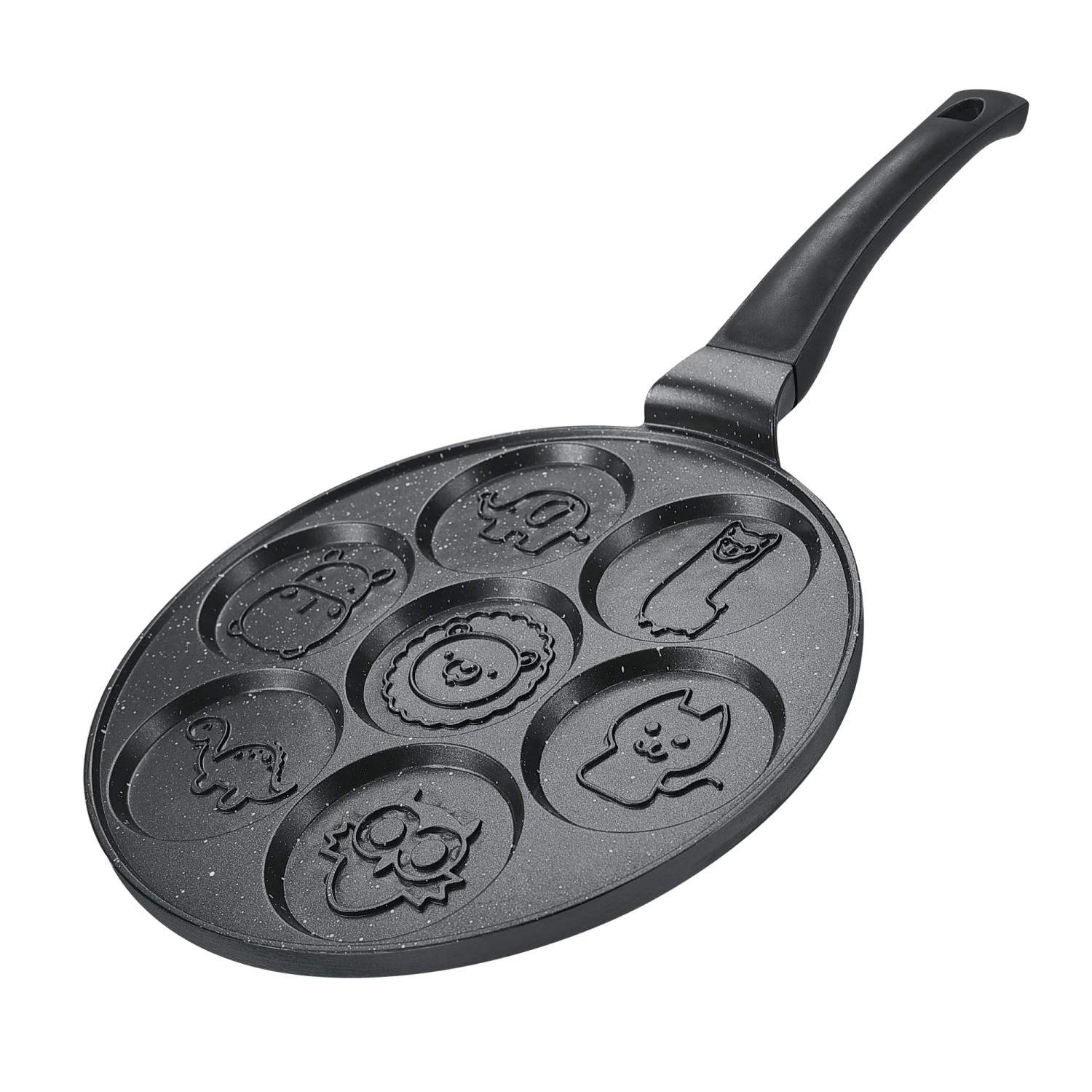 Herzberg HG-CP267ANL: 26 cm marmorbelagt pandekage & crepepande - 7 søde dyr