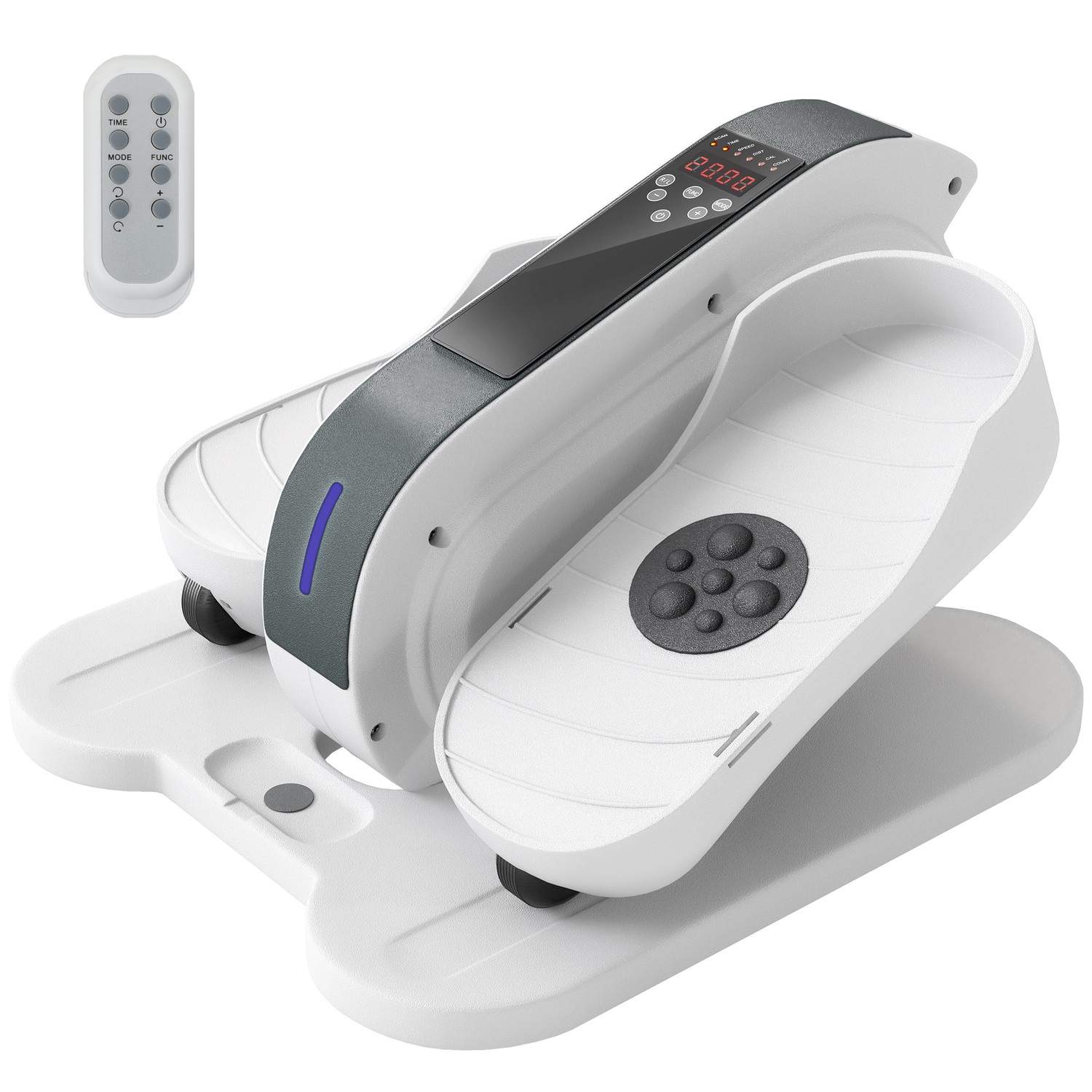 Mini elliptisk træner under skrivebordet Mini crosstrainer til elliptisk bentræner til hjemmet med 10-trins hastighed, LCD-skærm