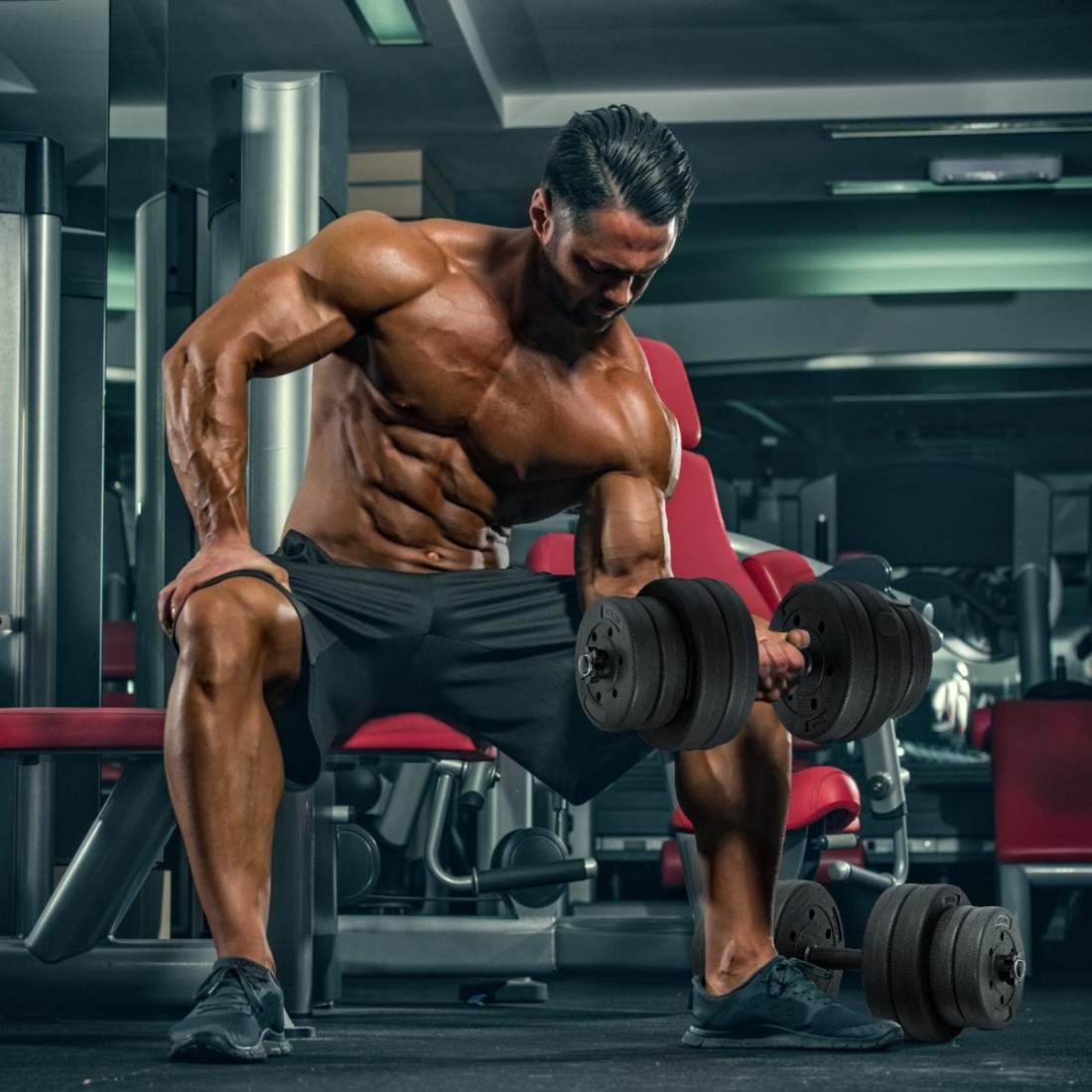 Hantelset 2 i 1 skivstångsset med 2 viktskivor hantelskivor styrketräning med 16 viktskivor | Sport & Fritid - Träning - Träningsredskap - Styrketräning | Pryloteket