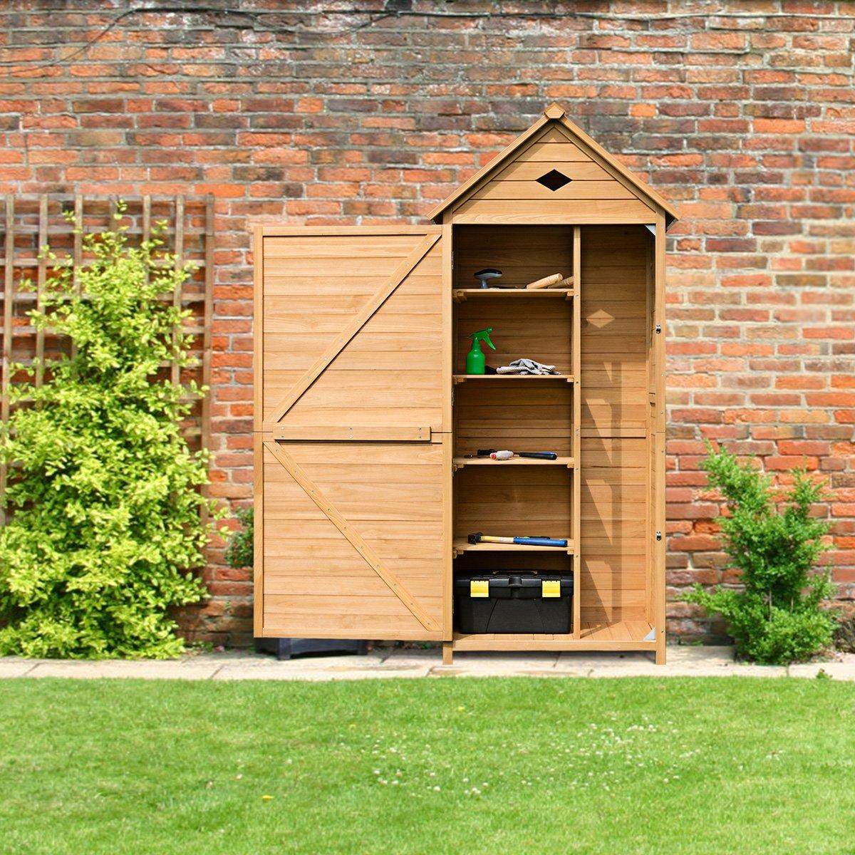 Haveskabs redskabsskur i træ værktøjsskur værktøjsskab 70 x 36 x 177 cm