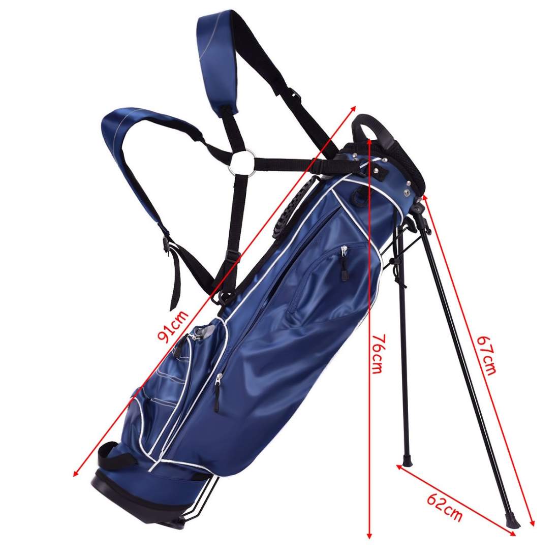 Golfbag 9 tums golfbag pennväska professionell resväska stativväska med huvudsektion och bärrem-blå | Mode & Accessoarer - Väskor & Plånböcker - Ryggsäckar & Väskor - Övriga Väskor | Pryloteket