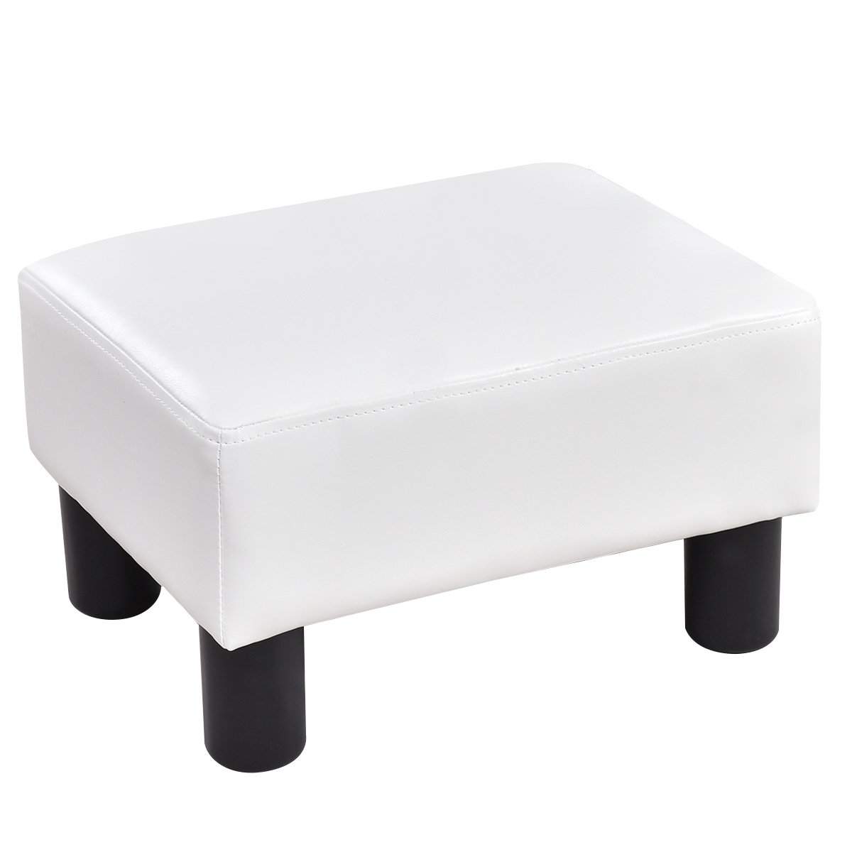 Fodskammel skammel fodskammel fodstøtte fodstøtte fodstøtte polstret skammel PU 40 x 30 x 24cm-hvid