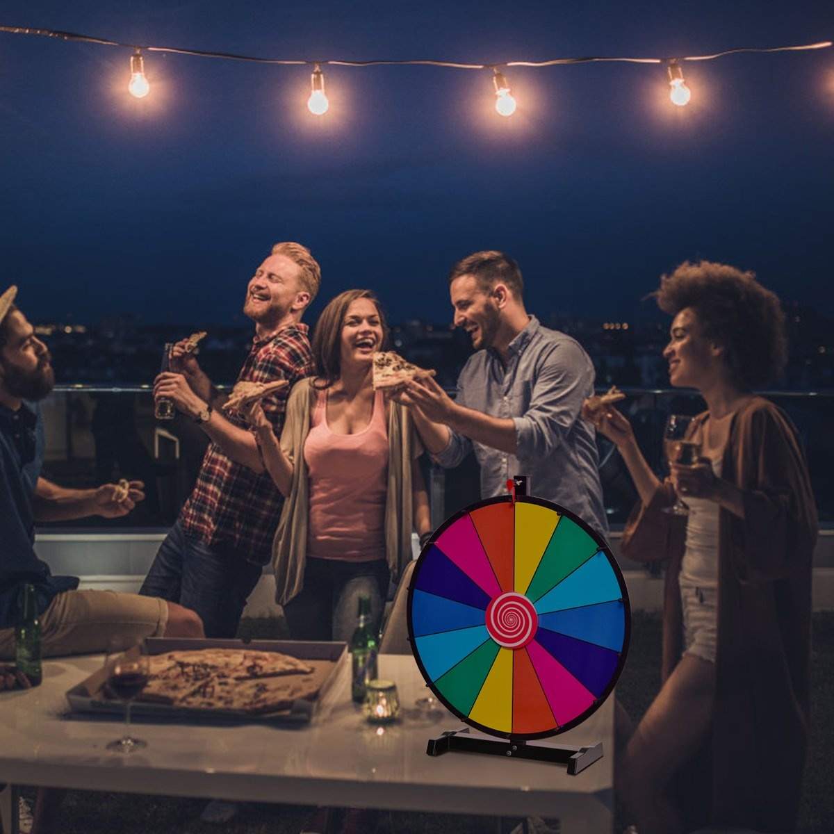 18 Wheel of Fortune Legetøj med viskelæder og markørpen Hjulspil til lotterispil φ48cm