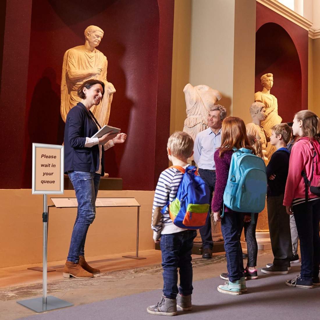 DIN A4 informationsställ, höj- och sänkbart, avtagbart affischställ, silver/svart, 33 x 24 cm-silver | Mode & Accessoarer - Smycken, Smyckesset & Tillbehör - Ringar | Pryloteket