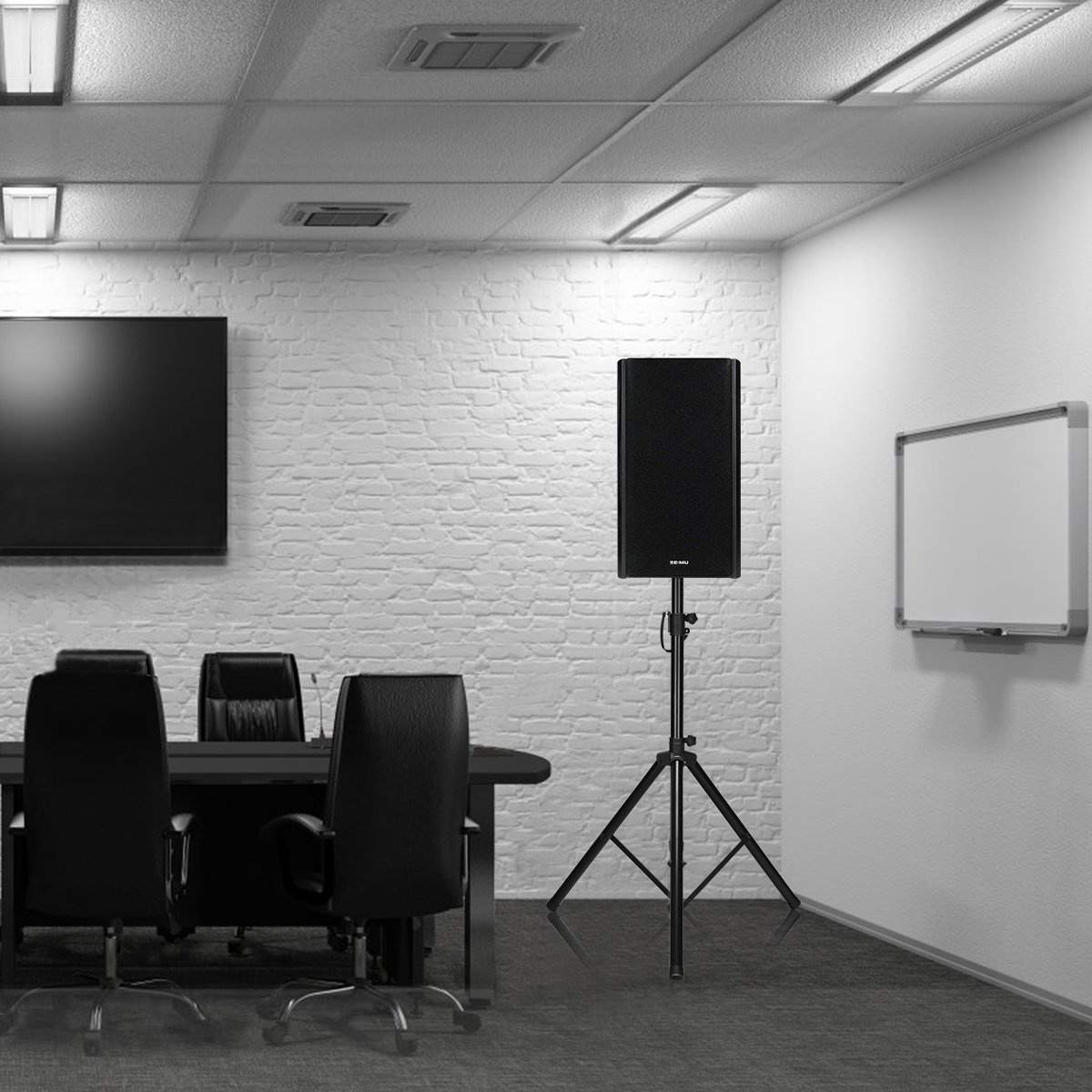 Kaiutinteline 97 - 183 cm korkeussäädettävä musta