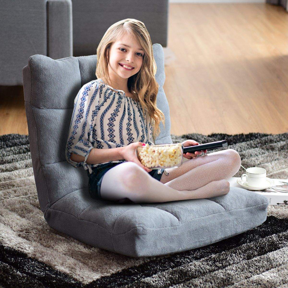 Gulvstol Foldbar Lazy Sofa Lazy Tatami Gulvpude Sort/Grå/Kaffegrå