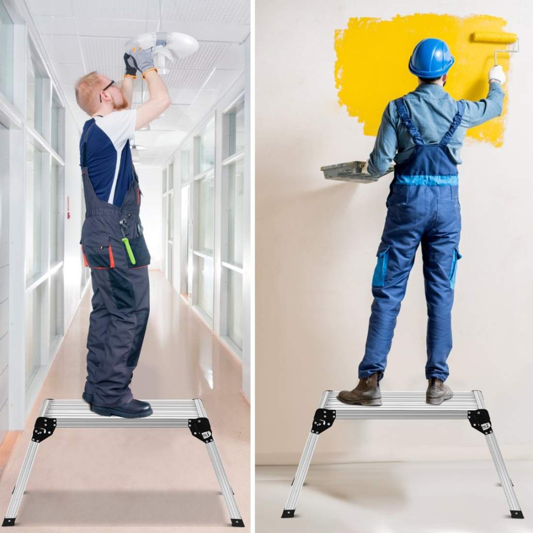 Aluminiumplattform fällbar arbetsbänk stegstege arbetsplattform 150 kg | Hem & Hobby - Hem & Hushåll - Tvätt | Pryloteket